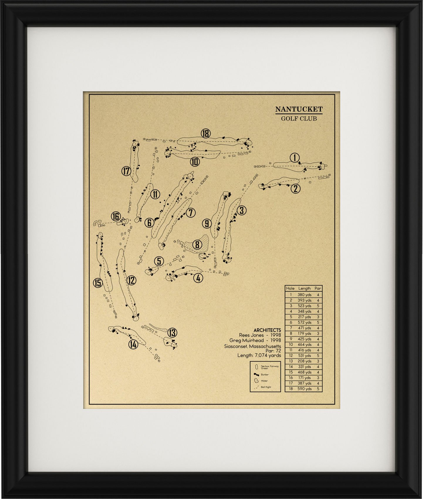 Nantucket Golf Club Outline (Print)