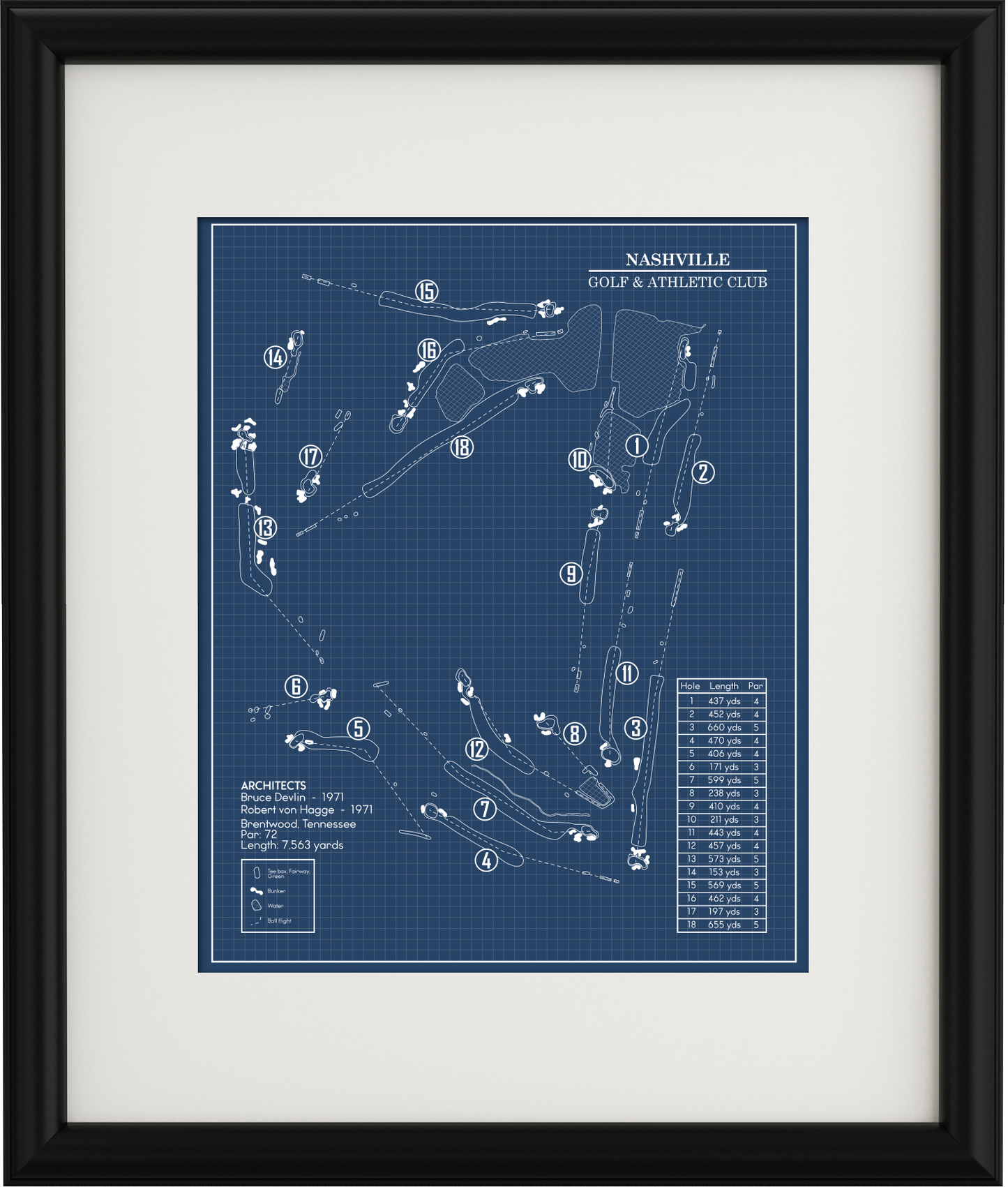 Nashville Golf & Athletic Club Blueprint (Print)