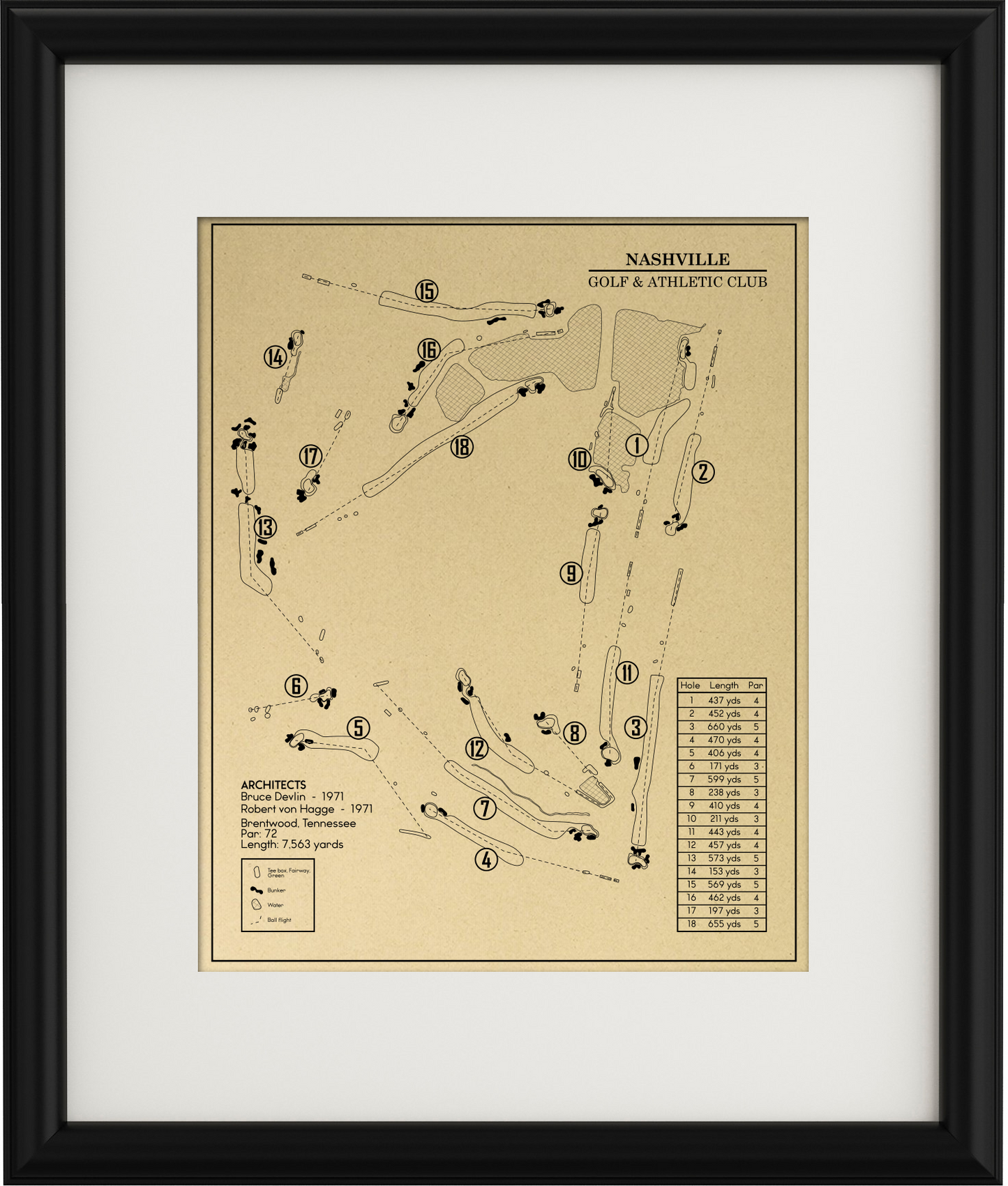 Nashville Golf & Athletic Club Outline (Print)