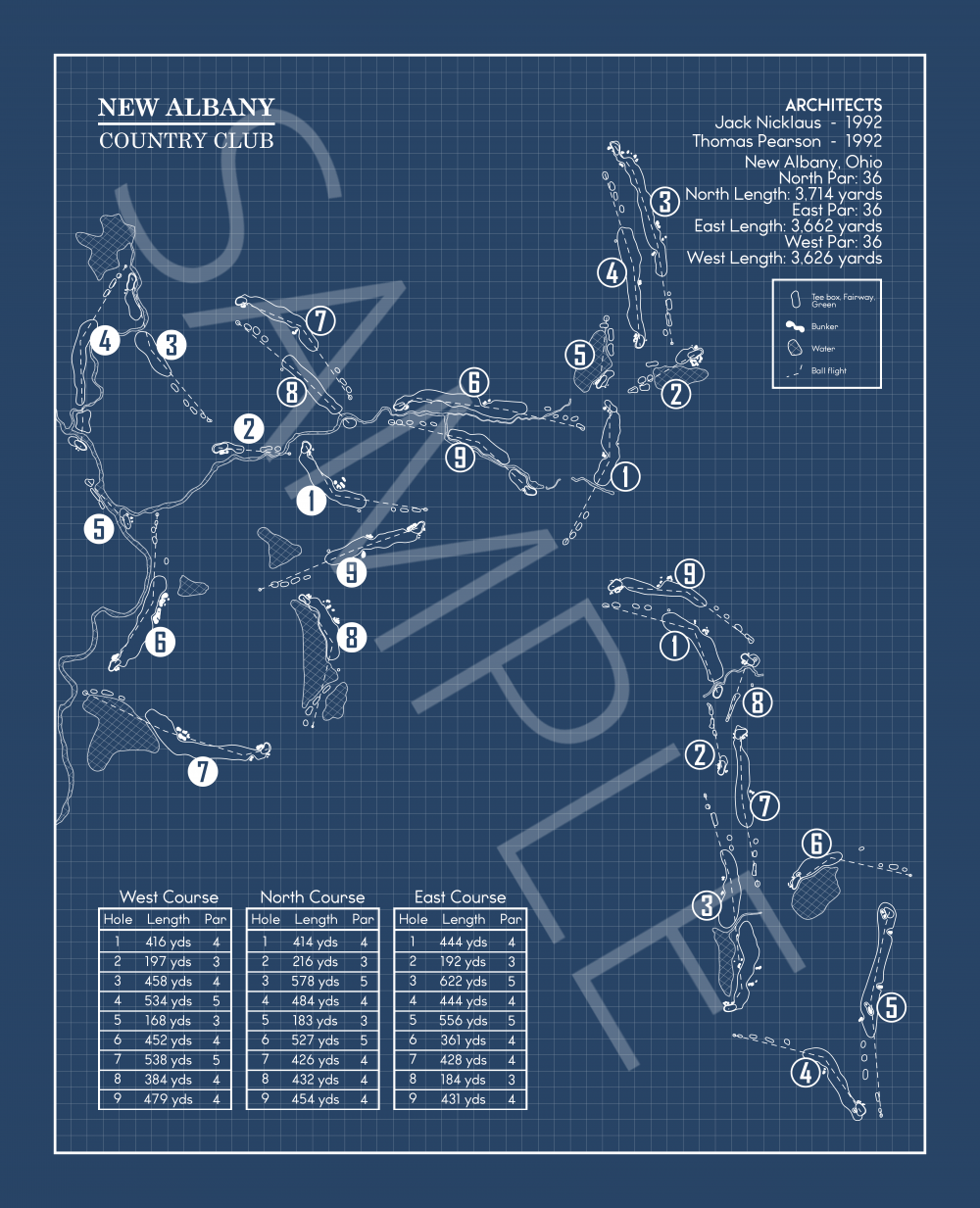 New Albany Country Club Blueprint (Print)