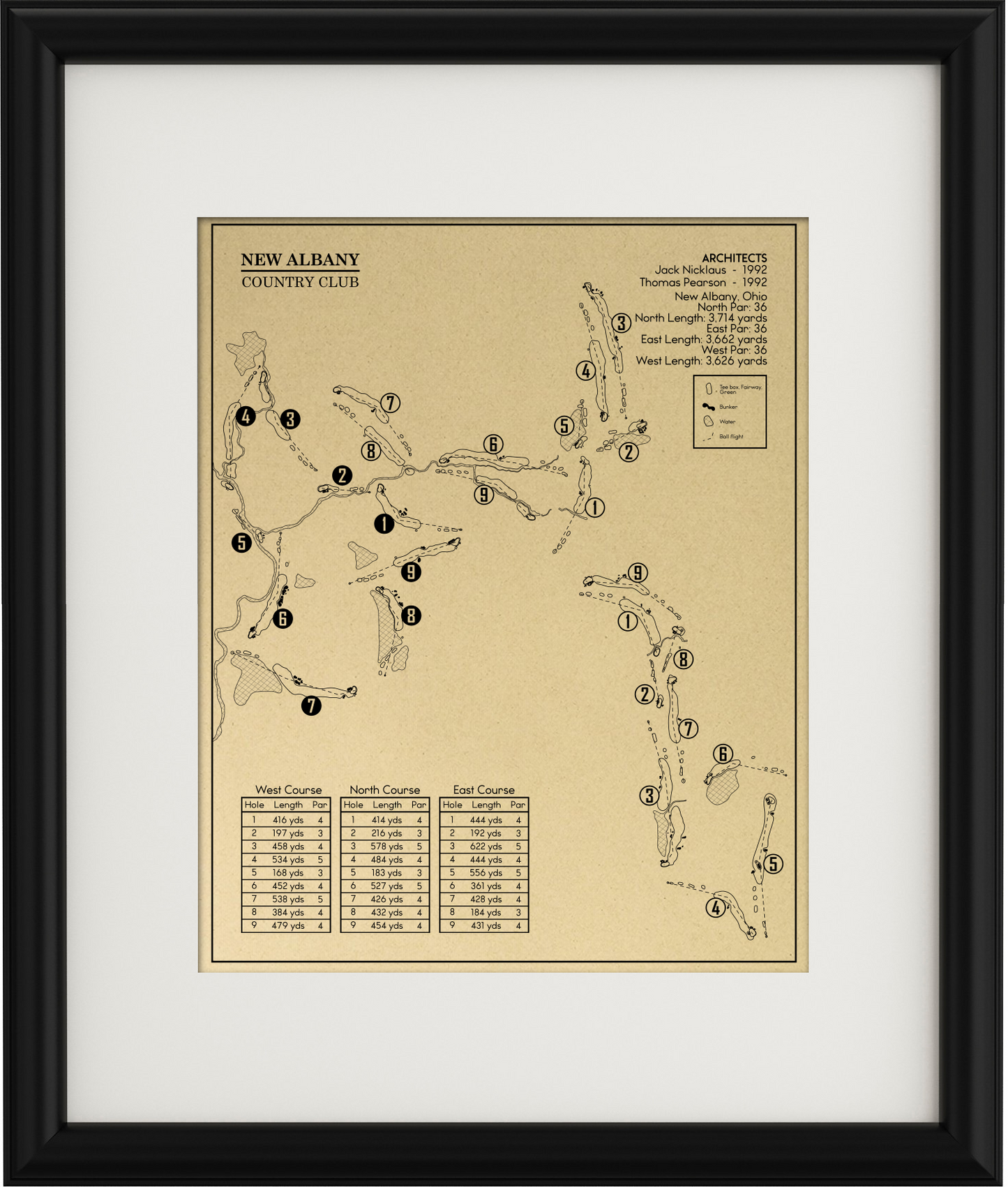 New Albany Country Club Outline (Print)