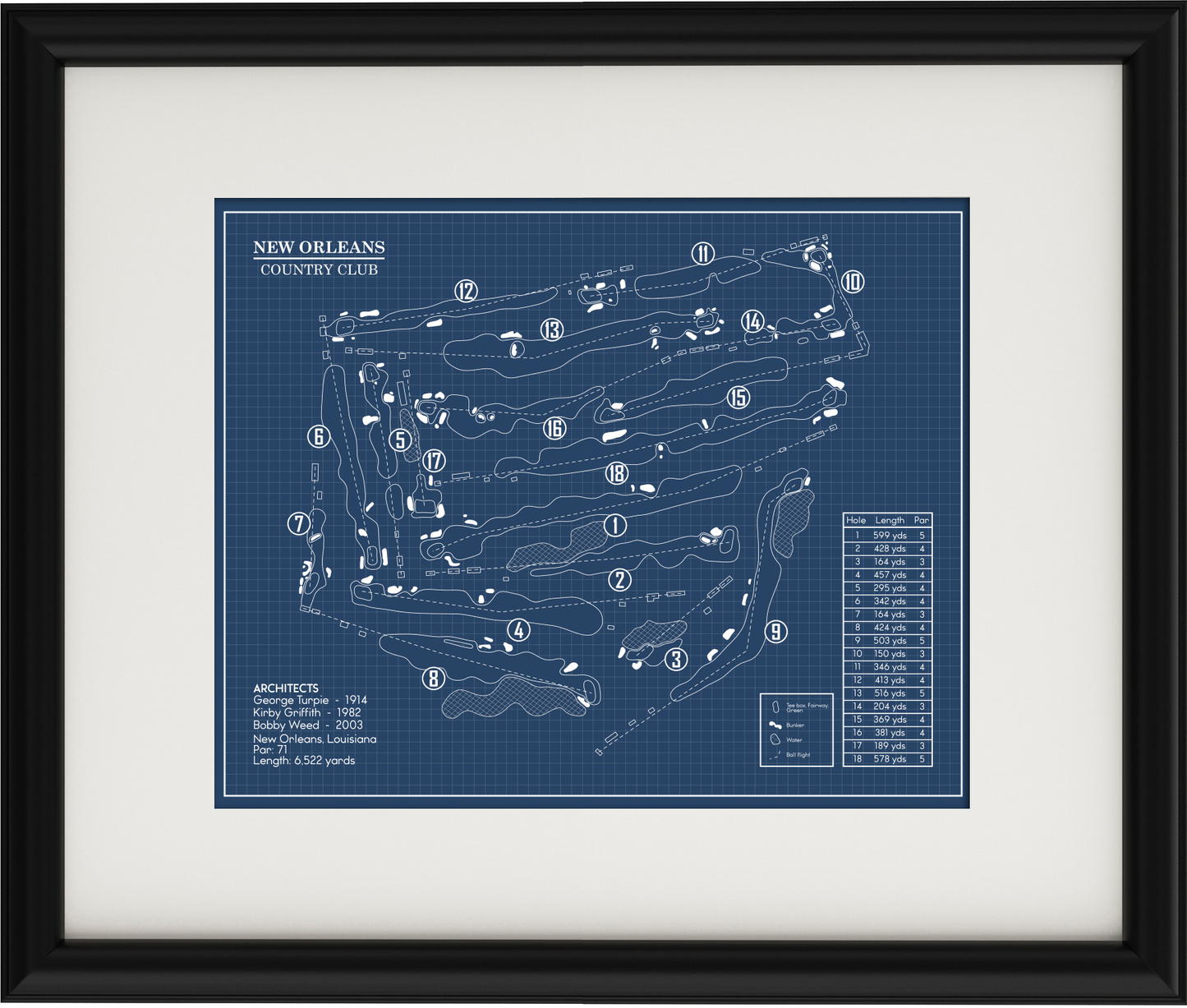 New Orleans Country Club Blueprint (Print)