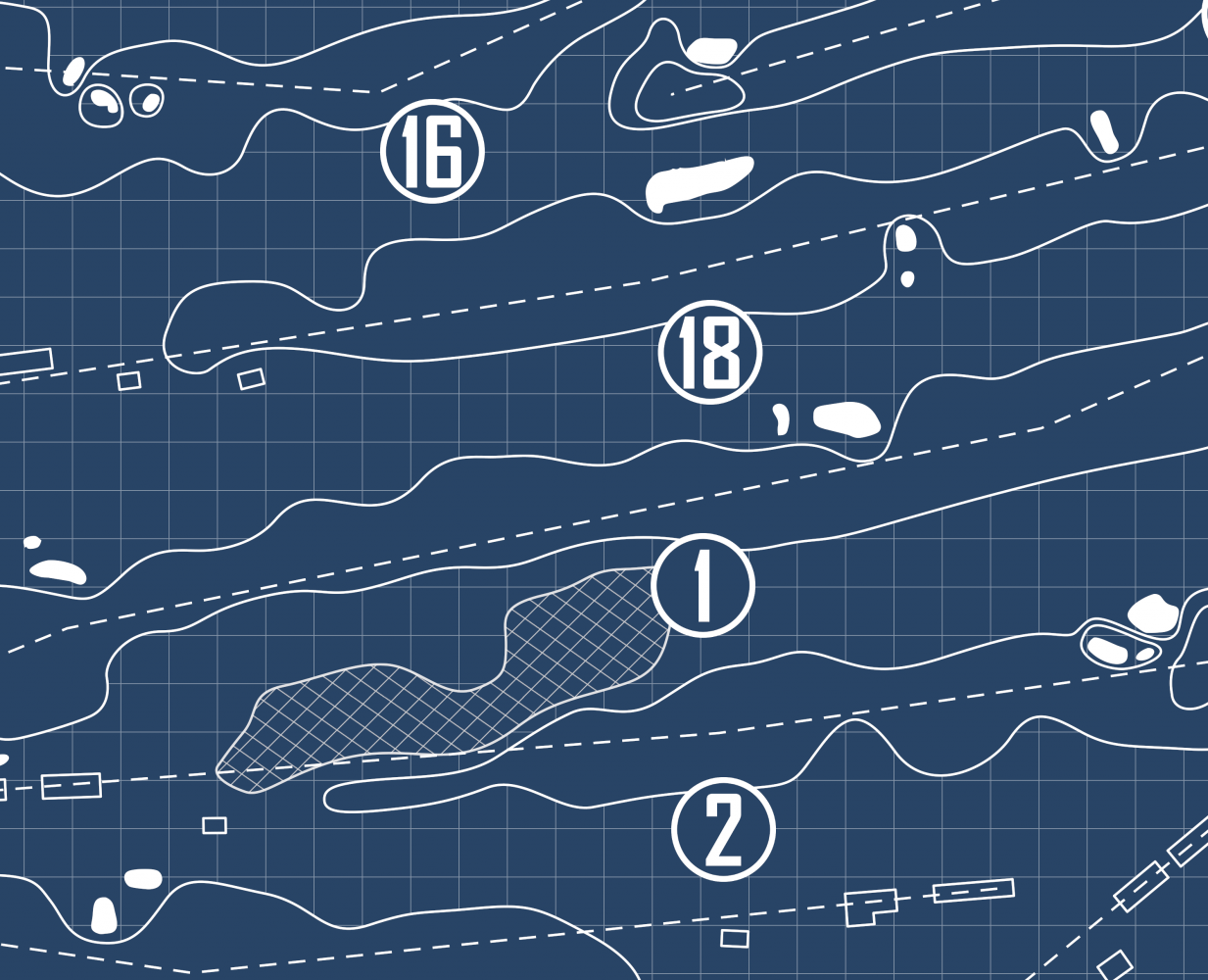 New Orleans Country Club Blueprint (Print)