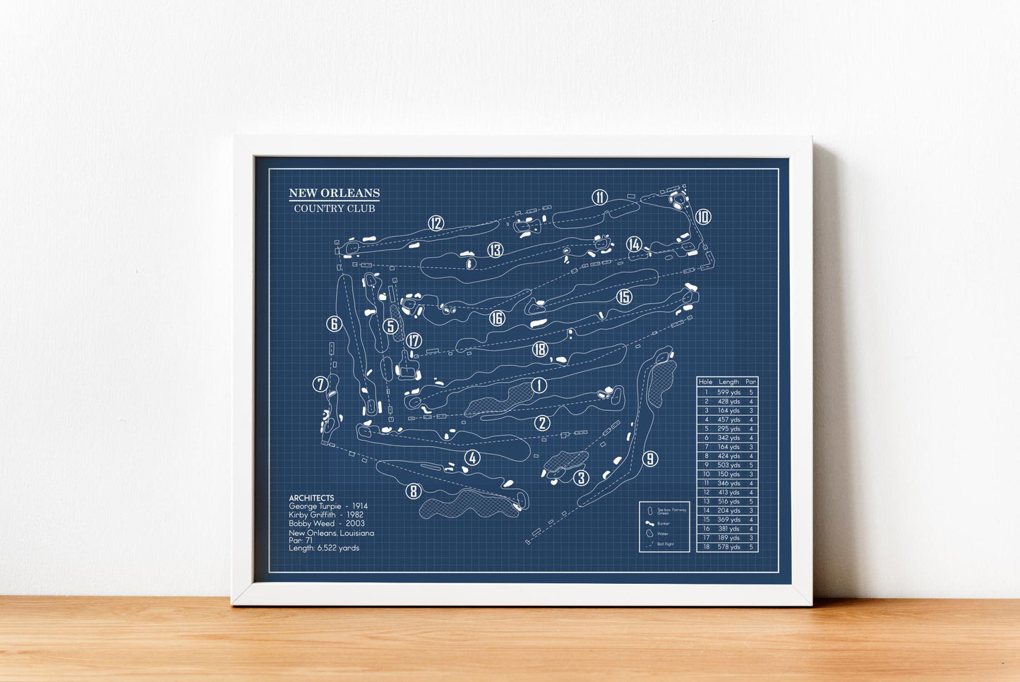 New Orleans Country Club Blueprint (Print)
