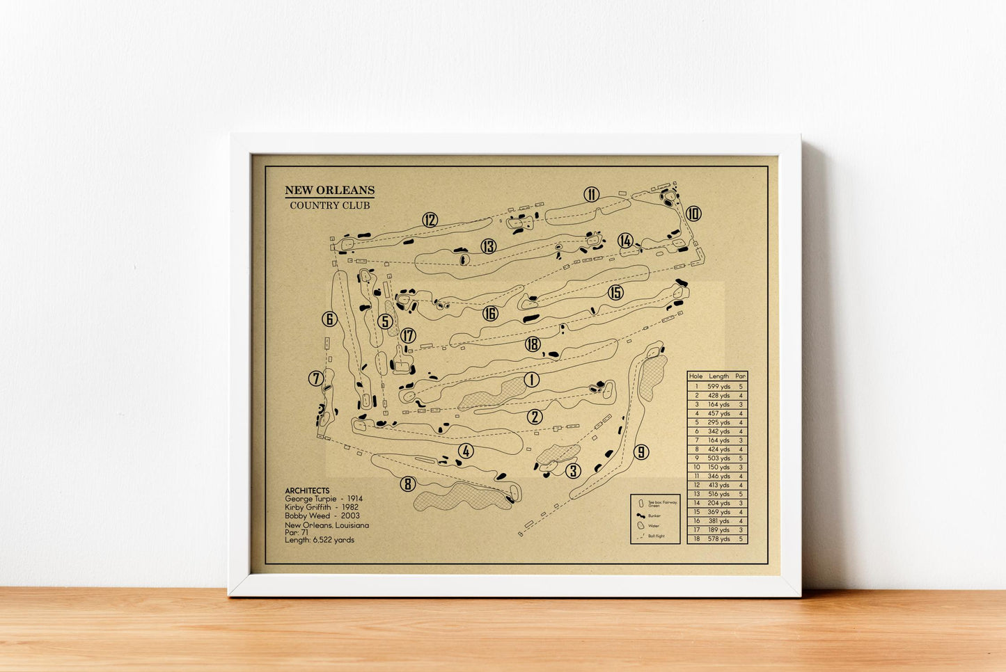 New Orleans Country Club Outline (Print)