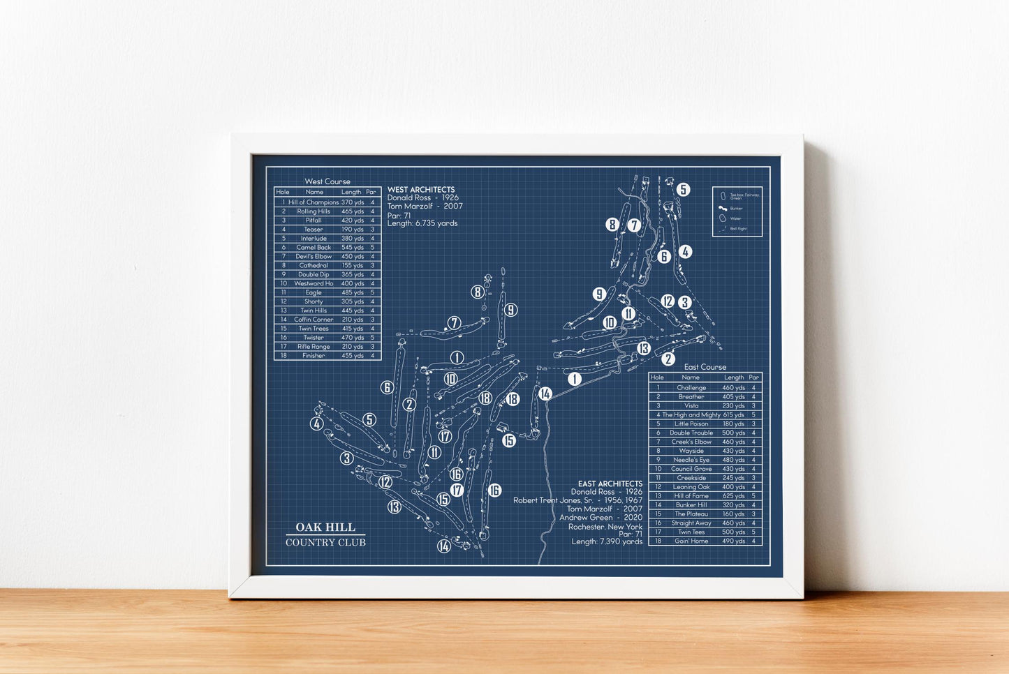 Oak Hill Country Club Blueprint (Print)