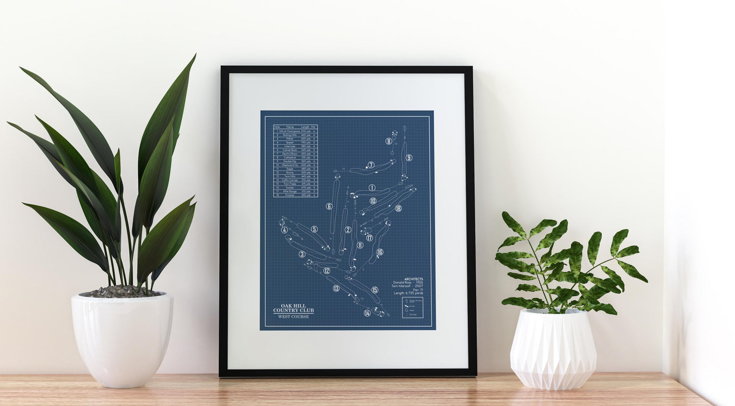 Oak Hill Country Club West Course Blueprint (Print)