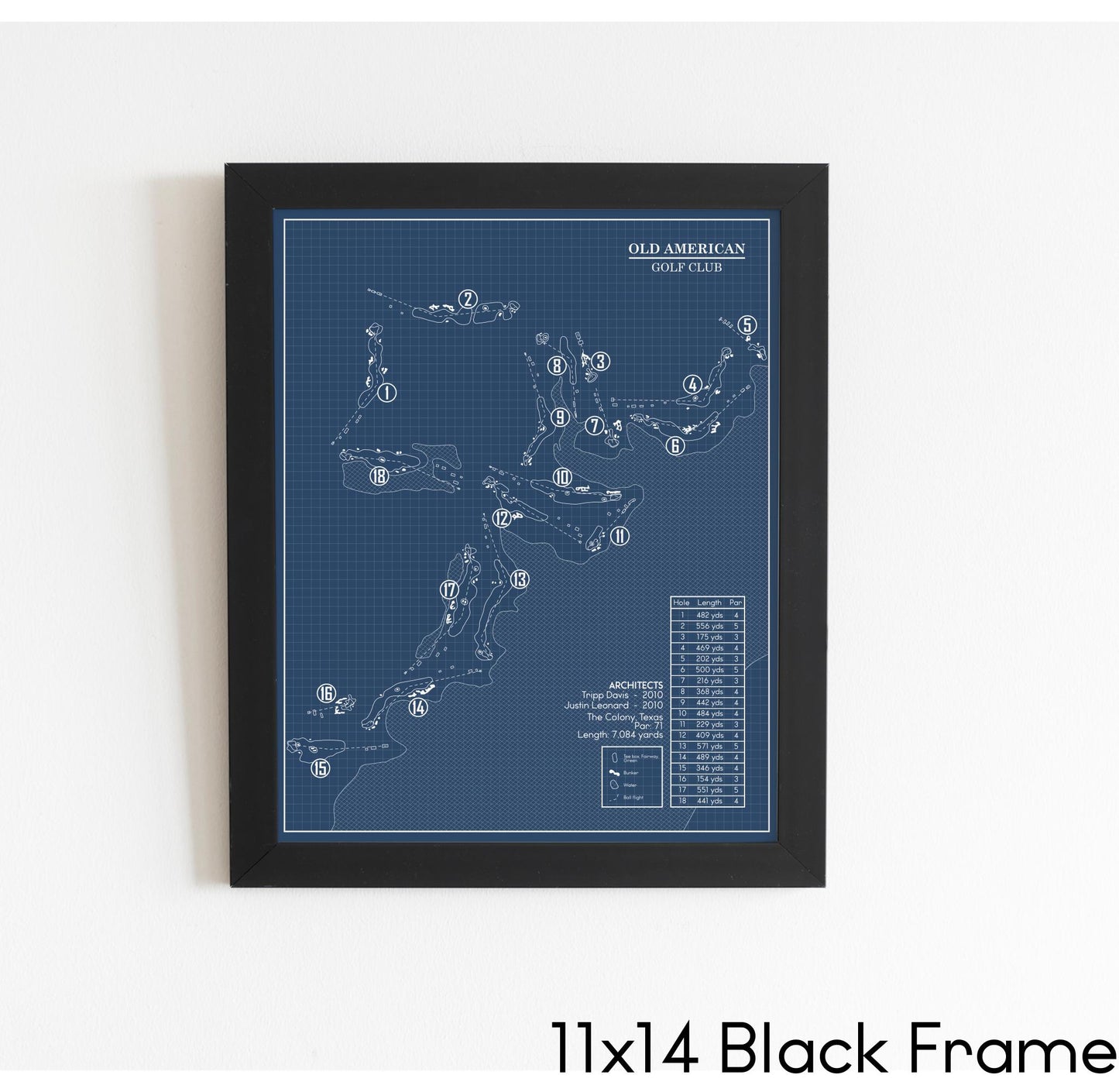 Old American Golf Club Blueprint (Print)