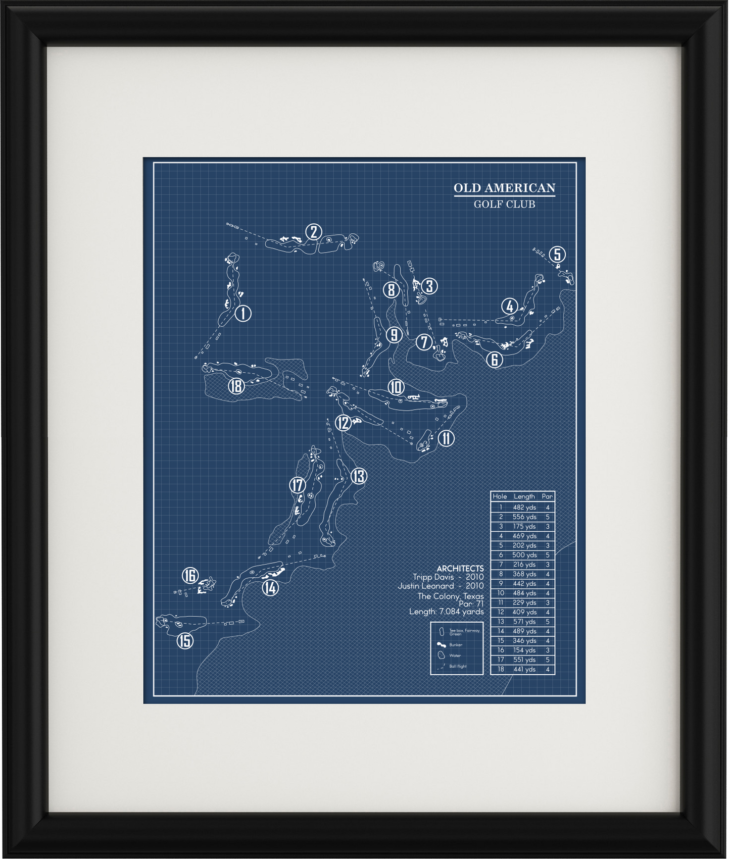 Old American Golf Club Blueprint (Print)