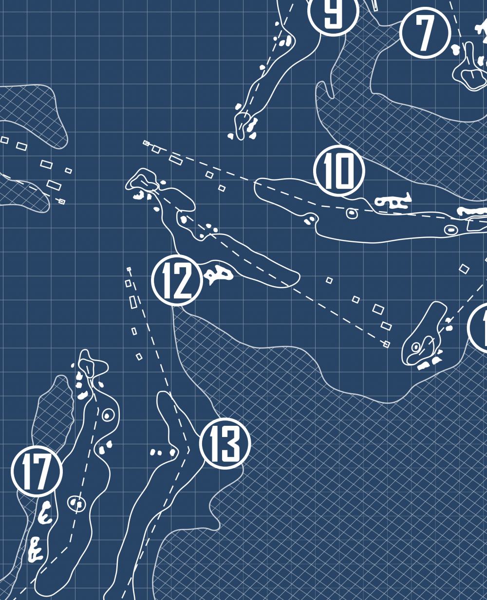 Old American Golf Club Blueprint (Print)