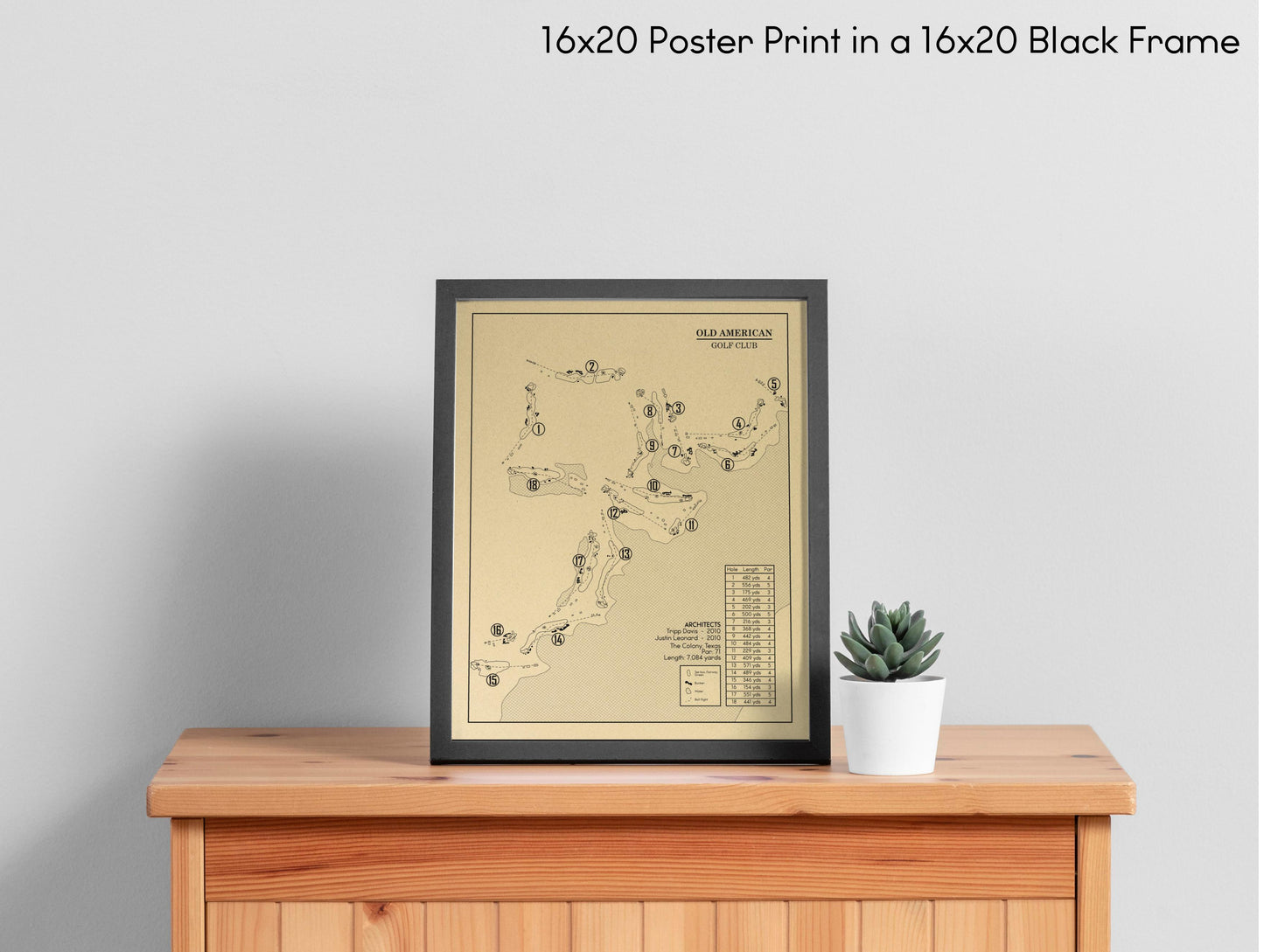 Old American Golf Club Outline (Print)