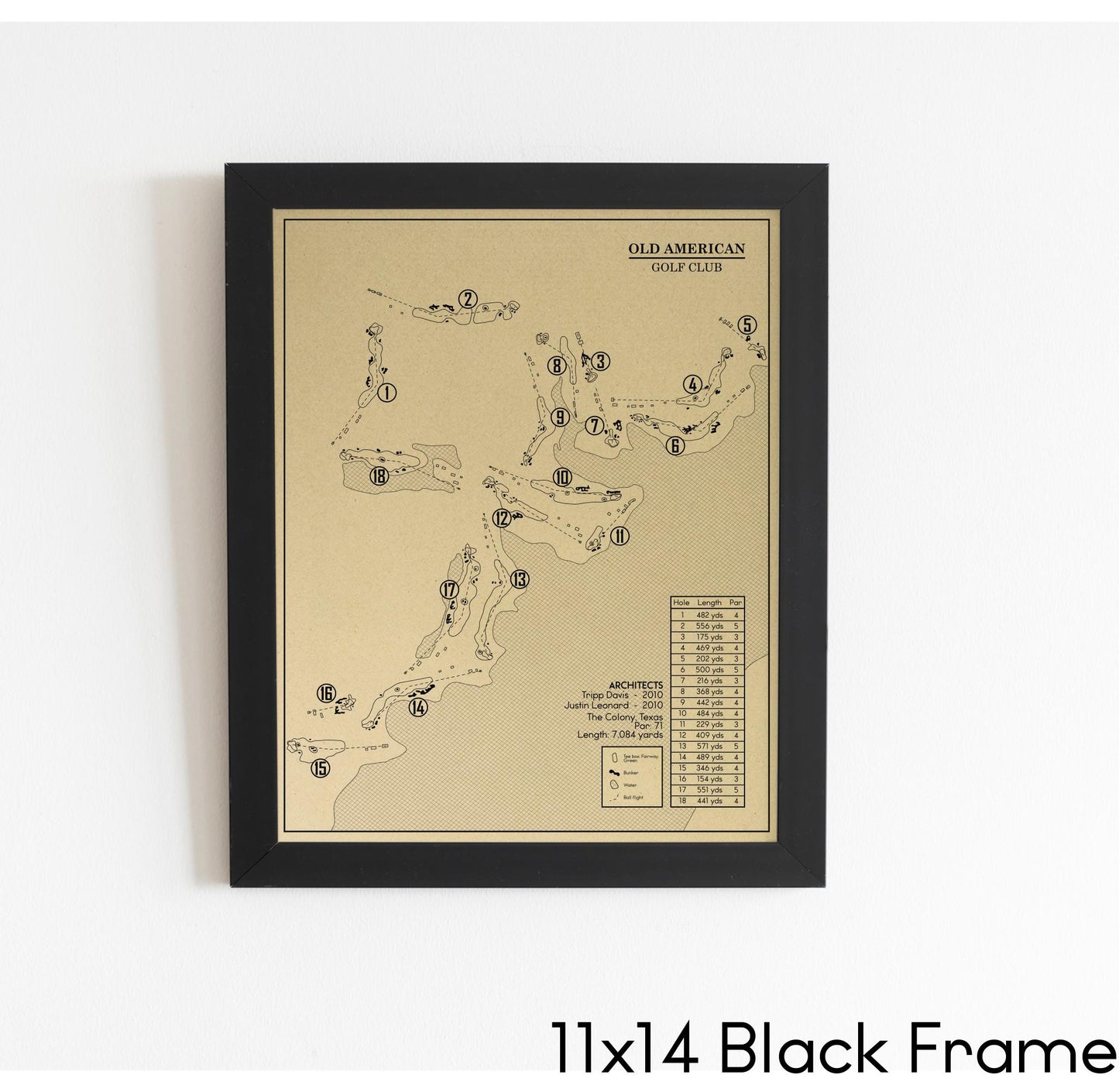 Old American Golf Club Outline (Print)