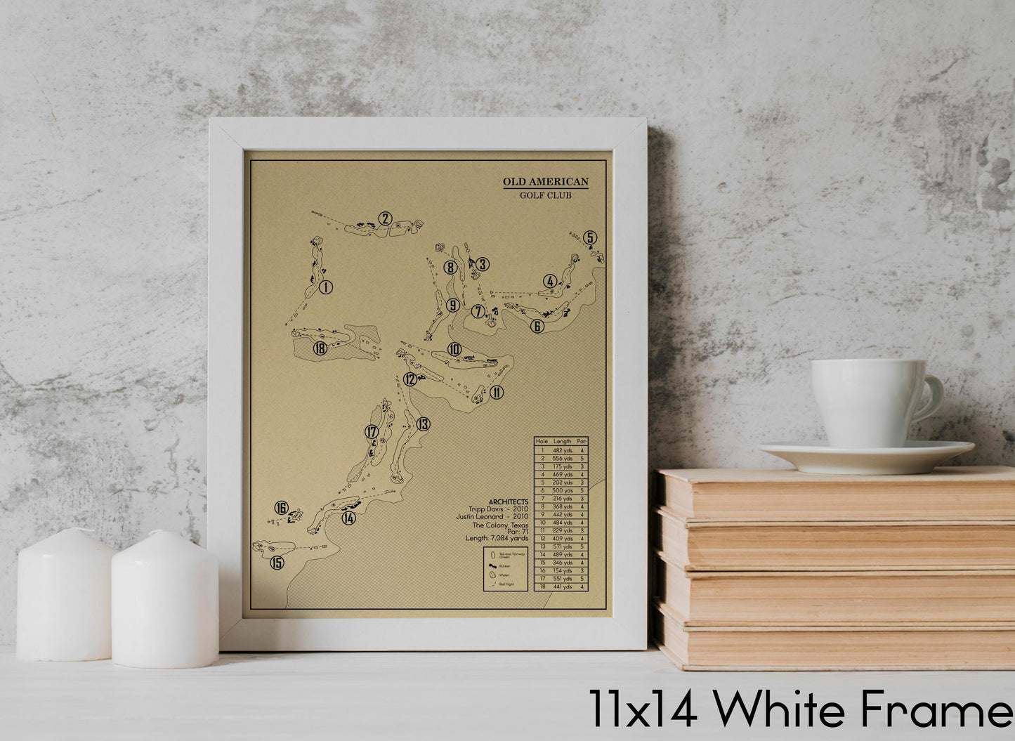 Old American Golf Club Outline (Print)