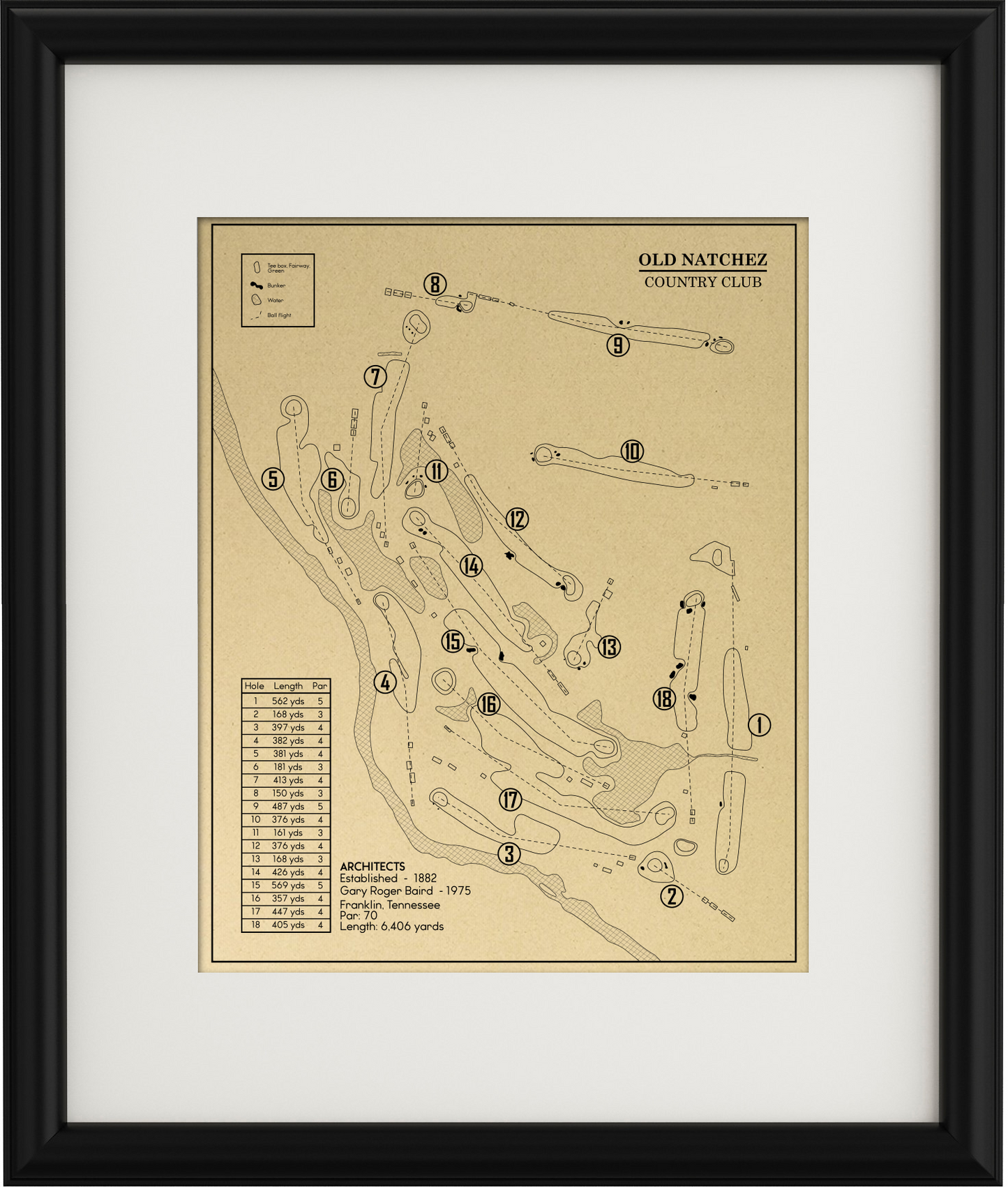 Old Natchez Country Club Outline (Print)
