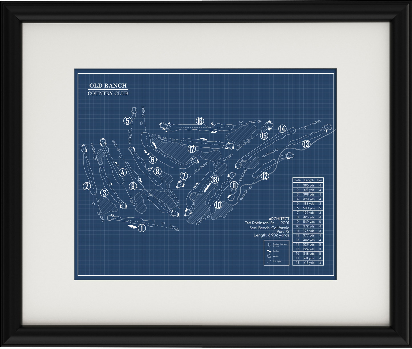 Old Ranch Country Club Blueprint (Print)