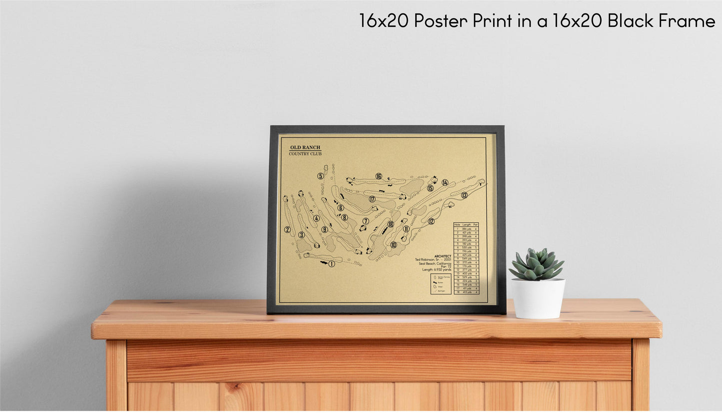 Old Ranch Country Club Outline (Print)