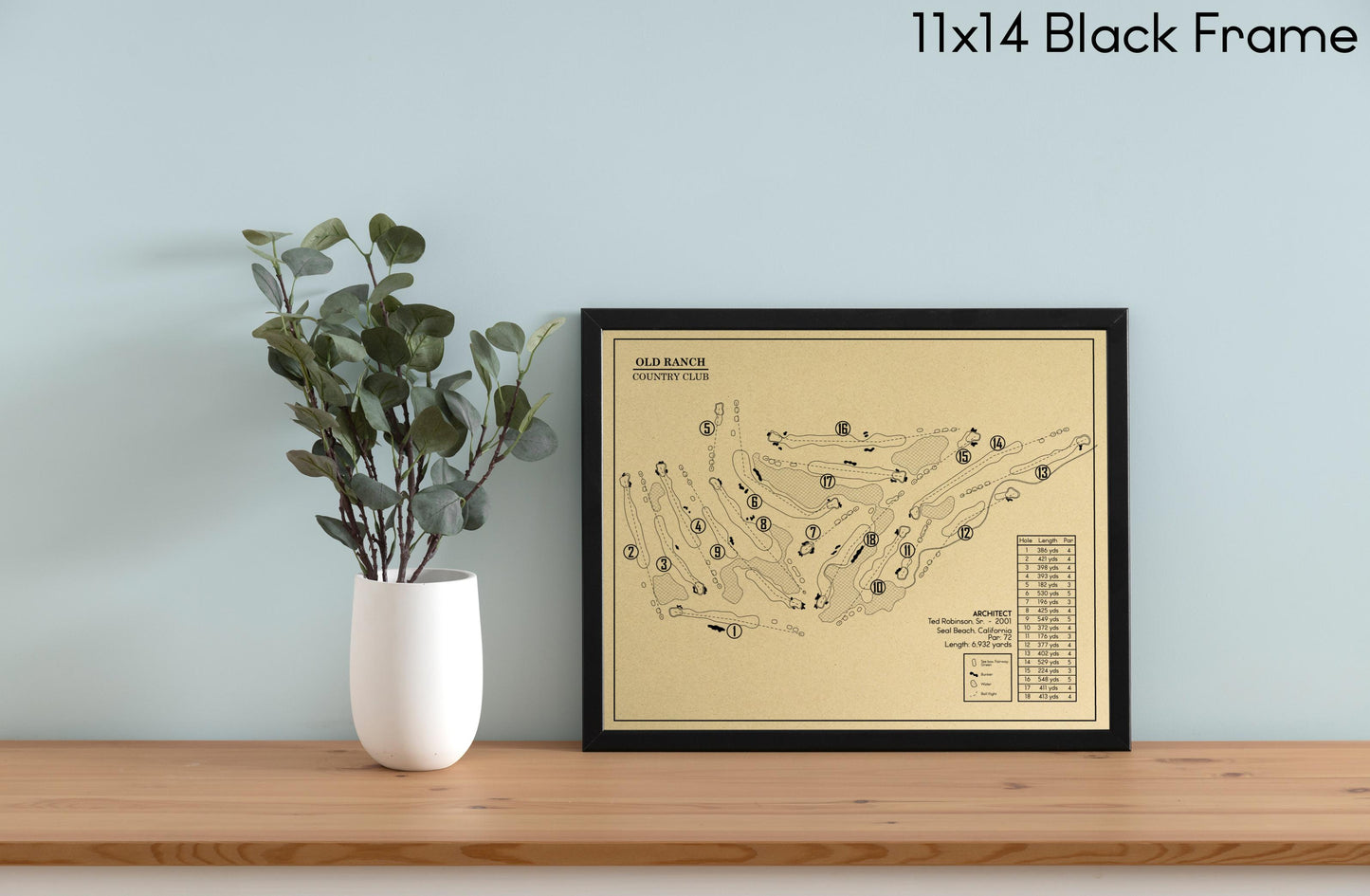 Old Ranch Country Club Outline (Print)