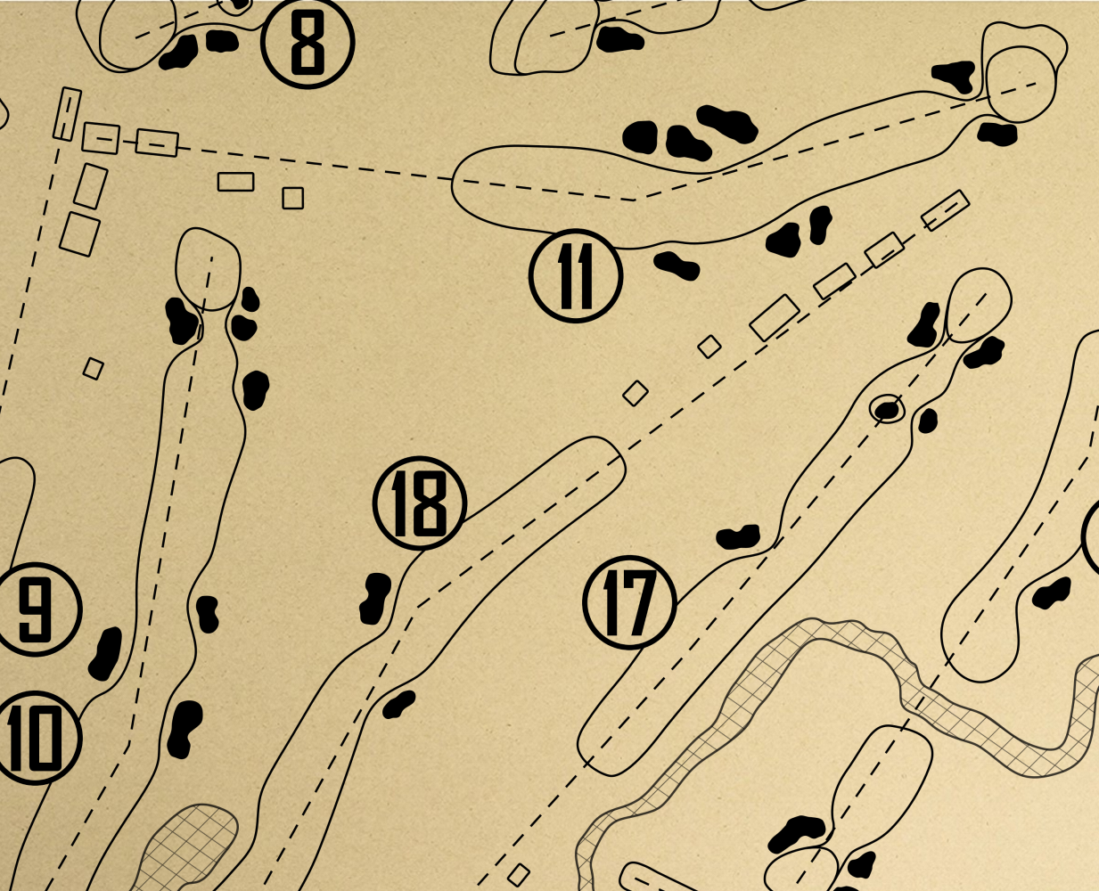 Olympia Fields Country Club North Course Outline (Print)