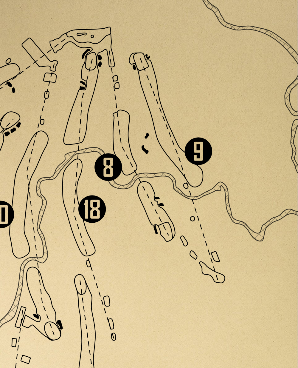 Olympia Fields Country Club Outline (Print)