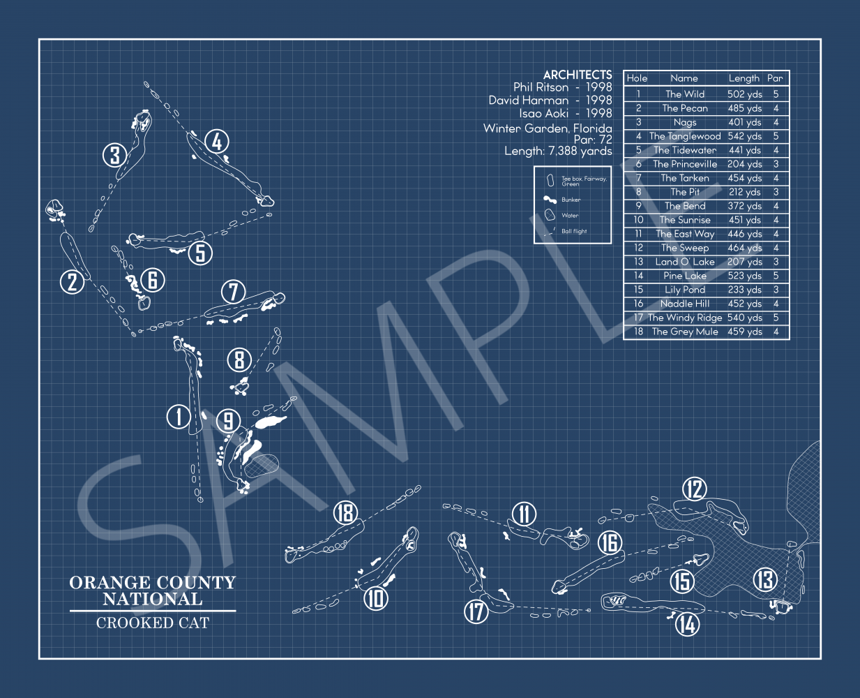 Orange County National Crooked Cat (Print)