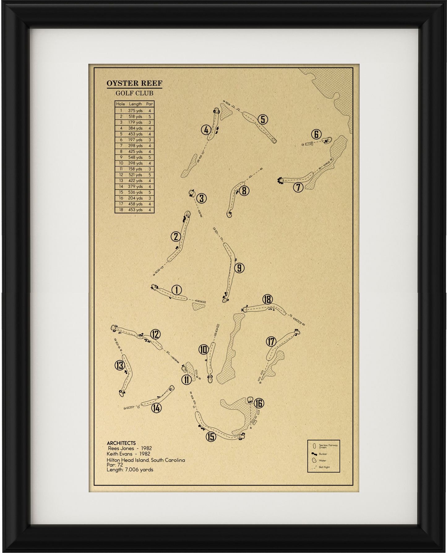 Oyster Reef Golf Club Outline (Print)