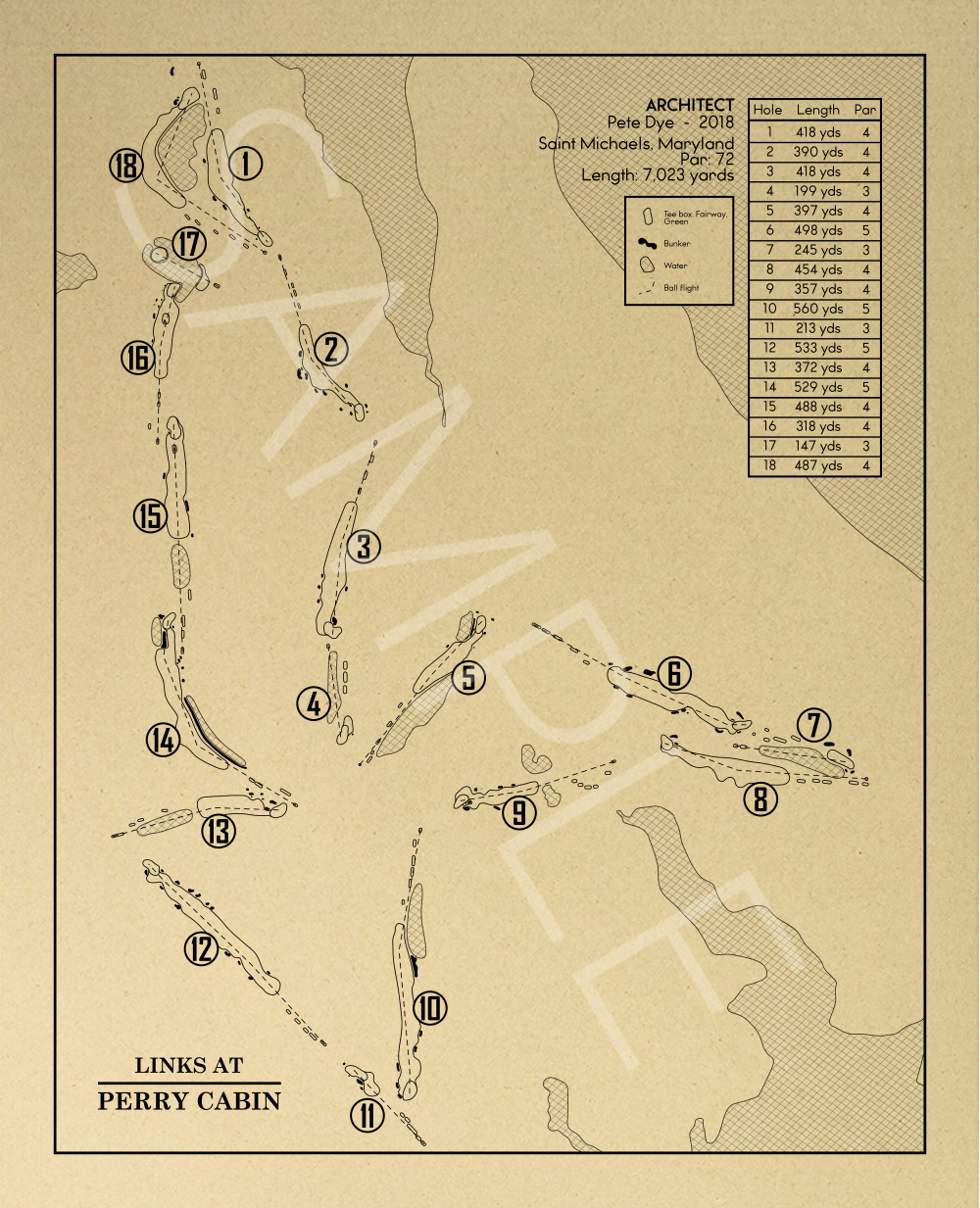 Links at Perry CabinOutline (Print)