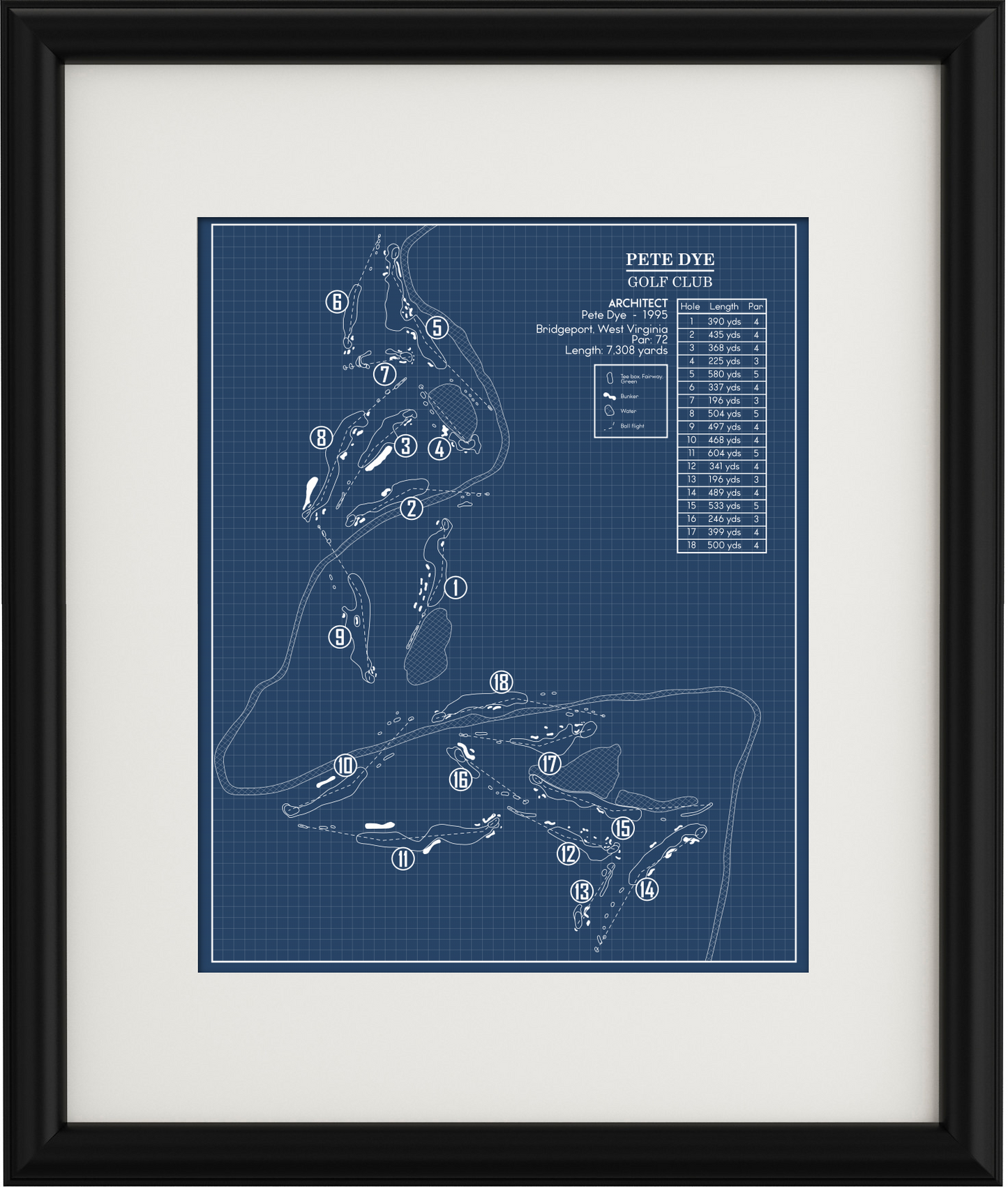 Pete Dye Golf Club Blueprint (Print)