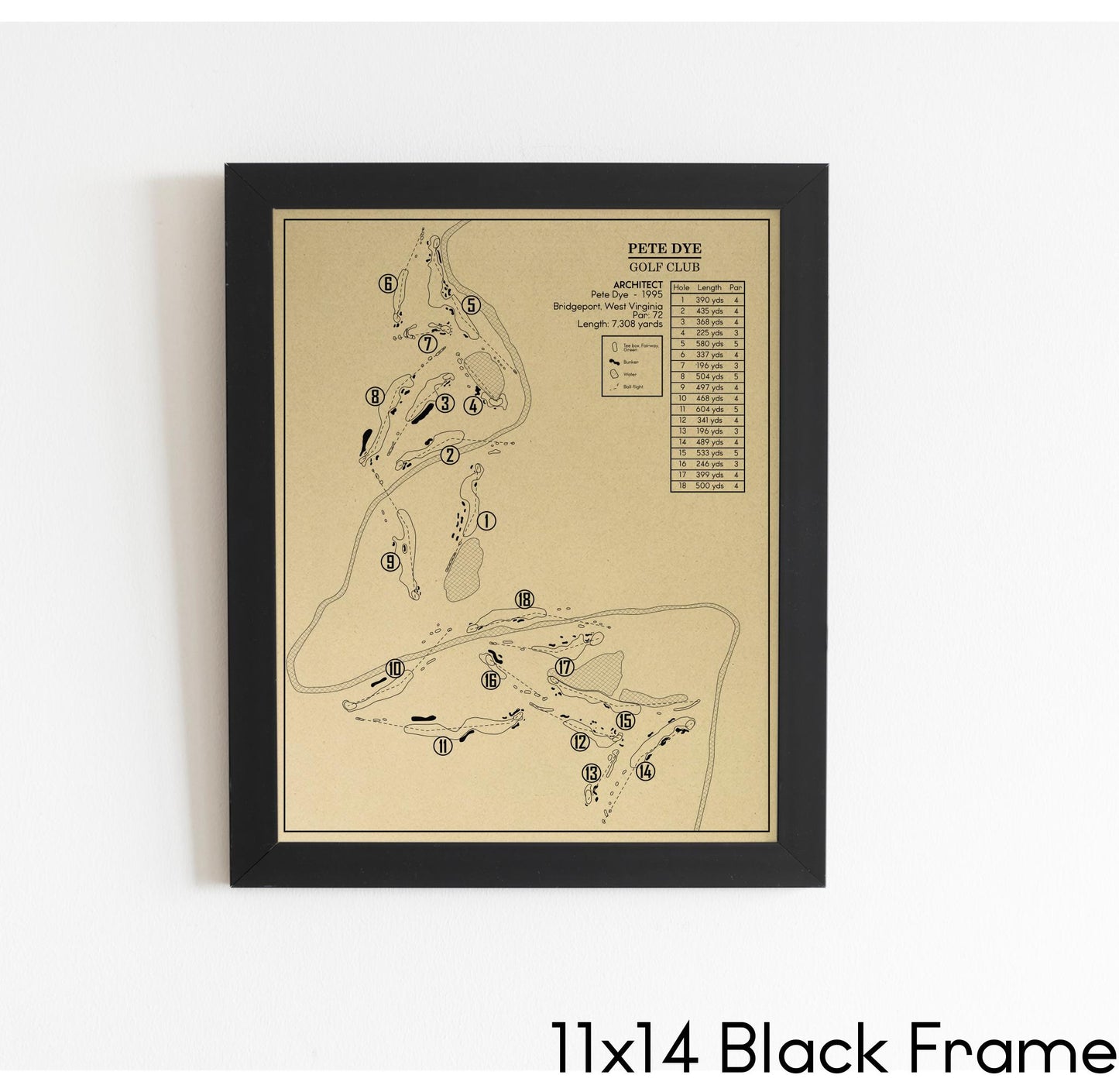 Pete Dye Golf Club Outline (Print)