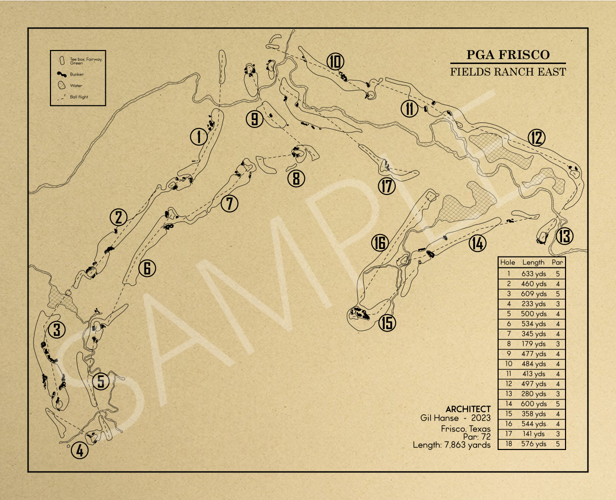 PGA Frisco Fields Ranch East Outline (Print)