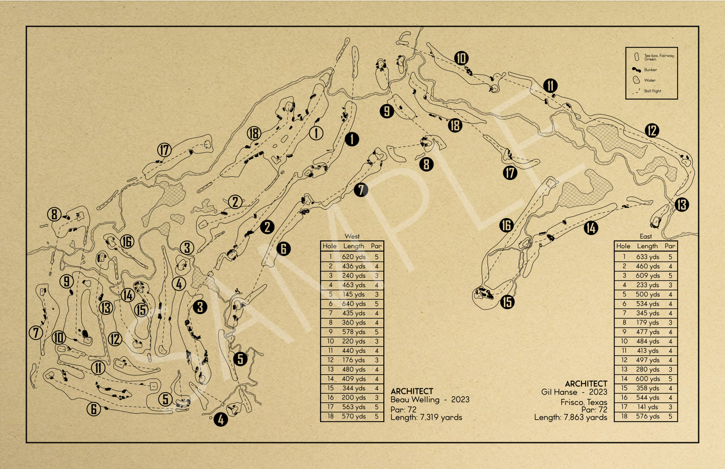 PGA Frisco Fields Ranch Outline (Print)