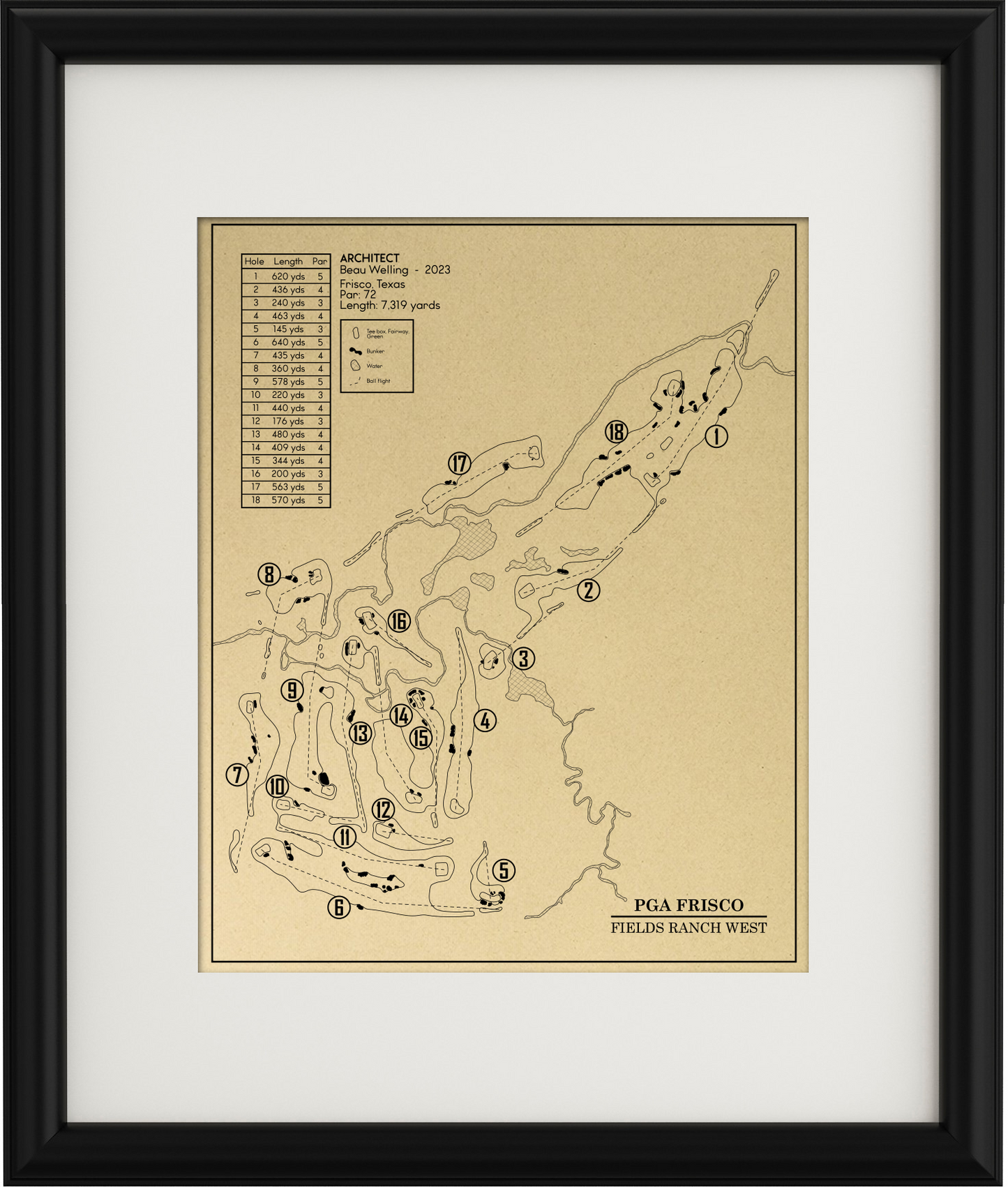 PGA Frisco Fields Ranch West Outline (Print)
