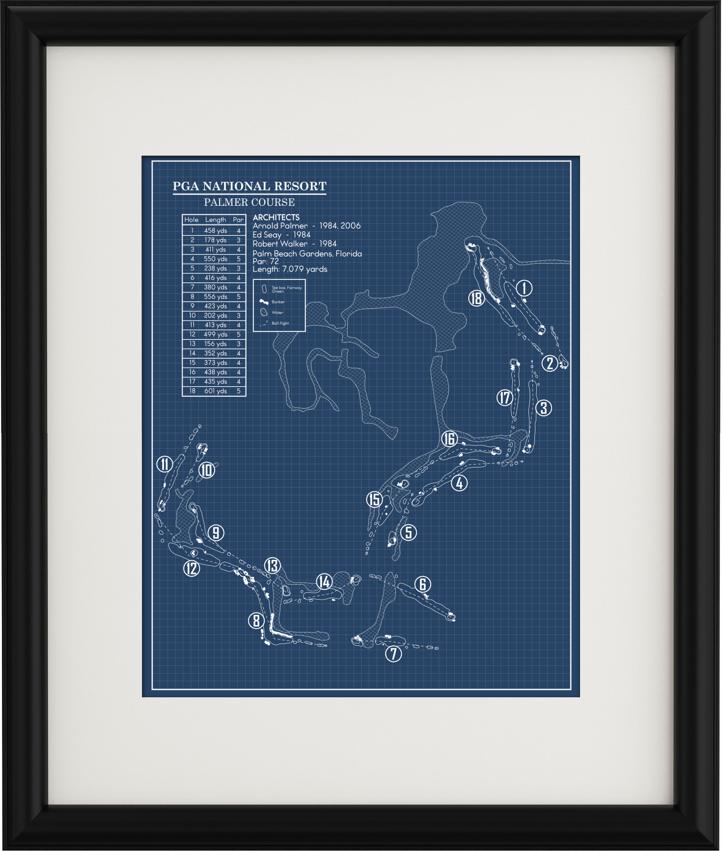 PGA National Resort Palmer Course Blueprint (Print)
