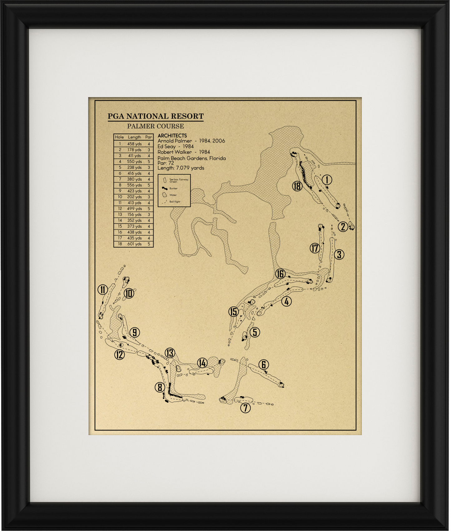 PGA National Resort Palmer Course Outline (Print)
