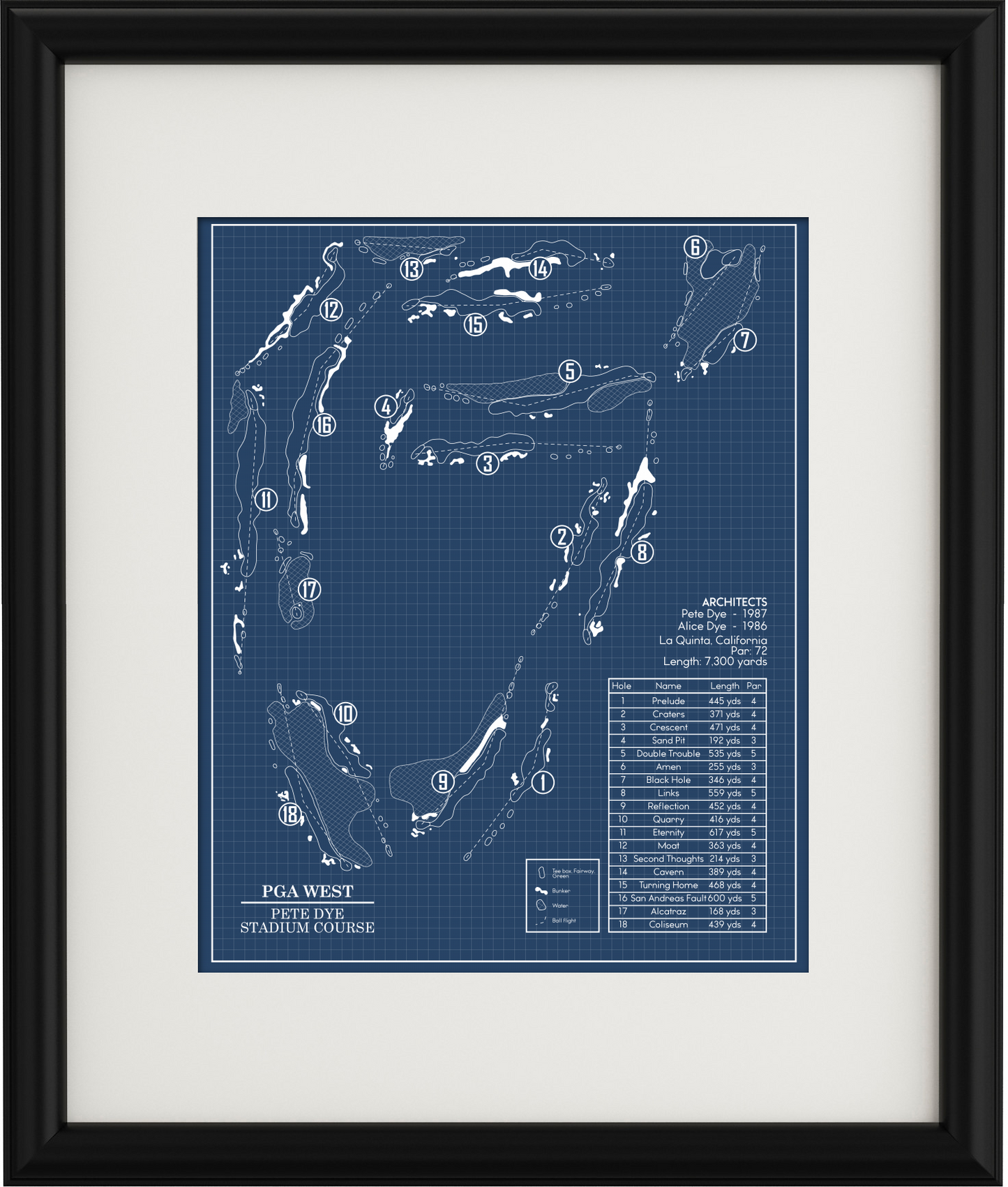 PGA West Pete Dye Stadium Course Blueprint (Print)