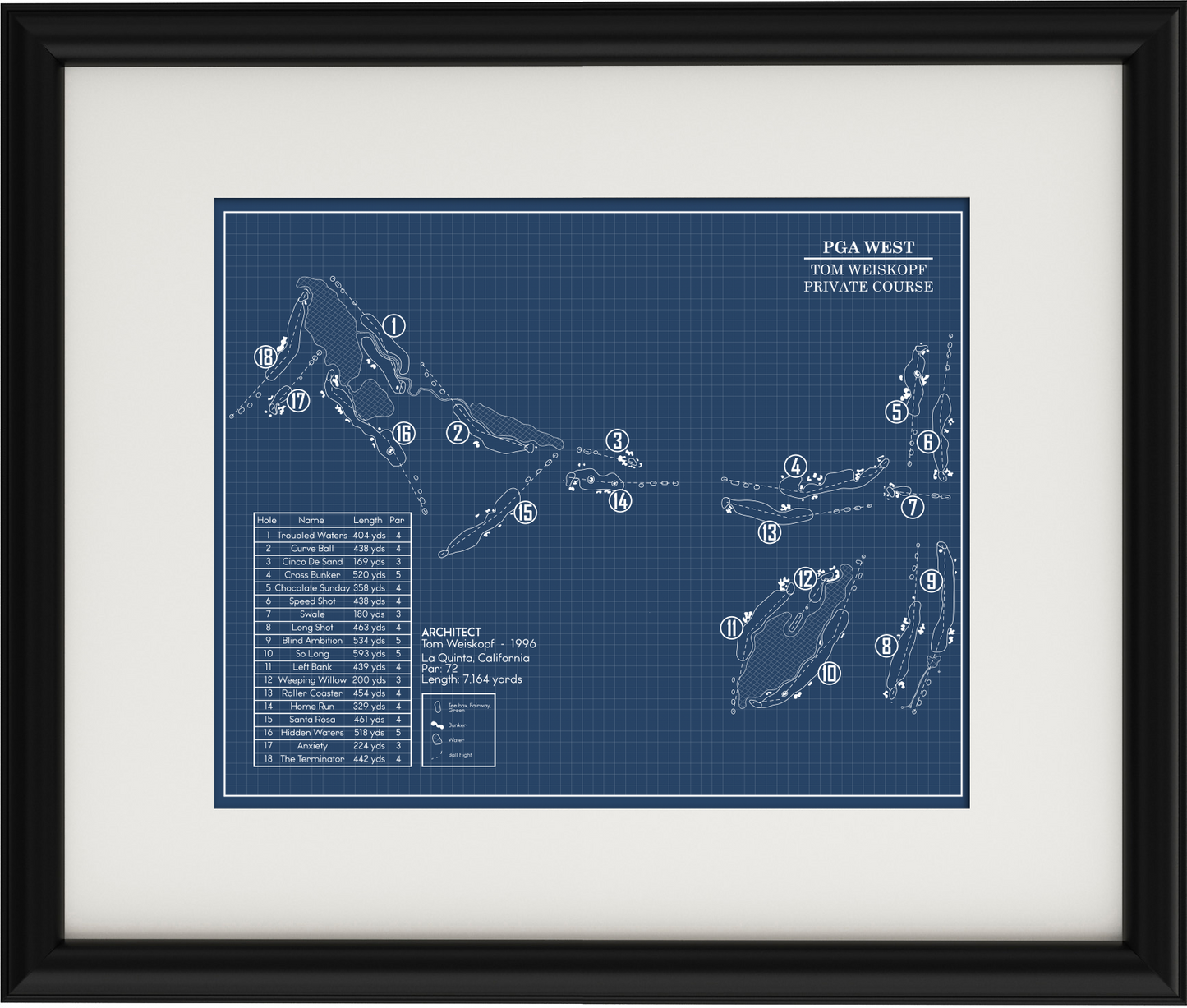 PGA West Tom Weiskopf Private Course Blueprint (Print)