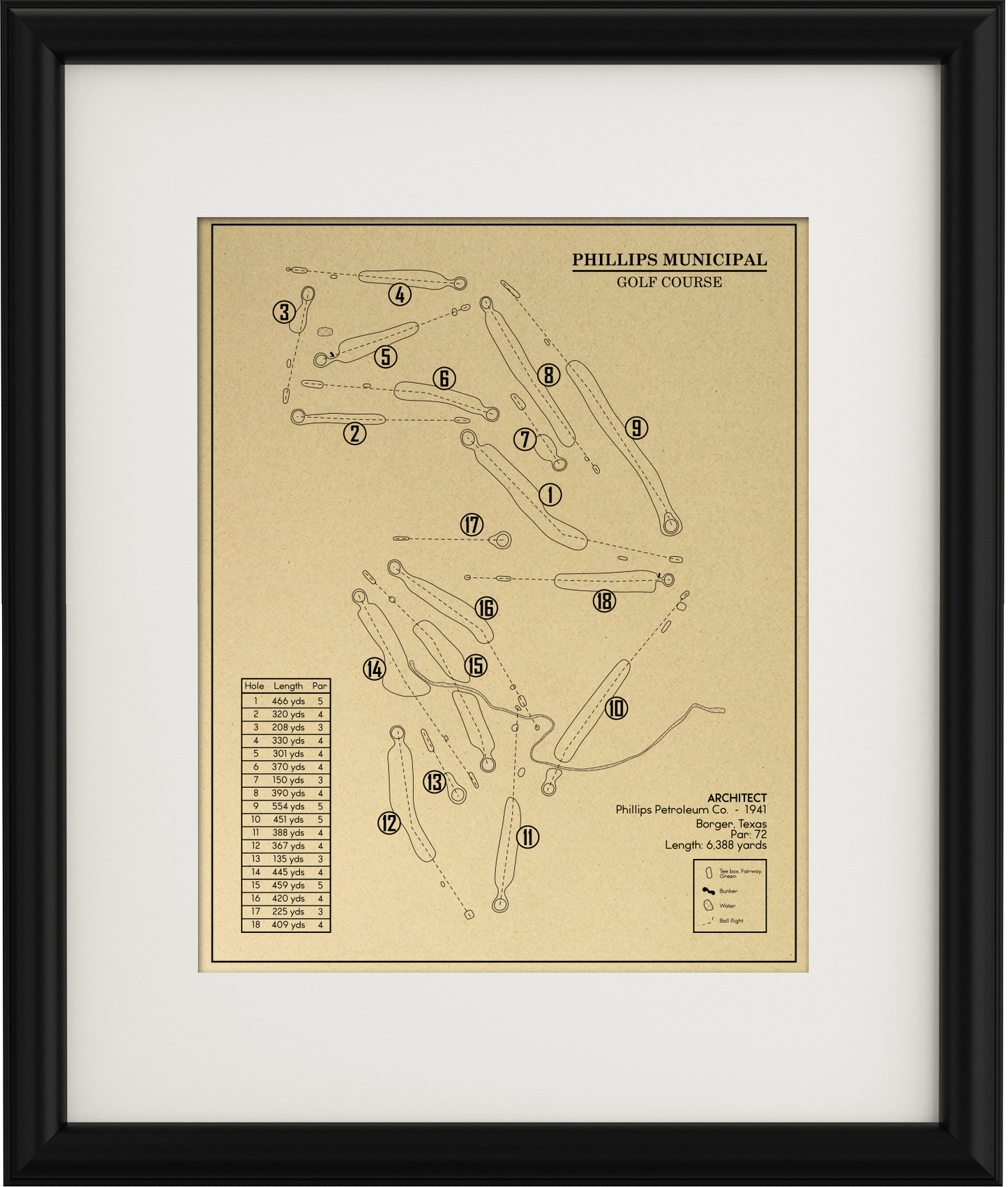 Phillips Municipal Golf Course Outline (Print)