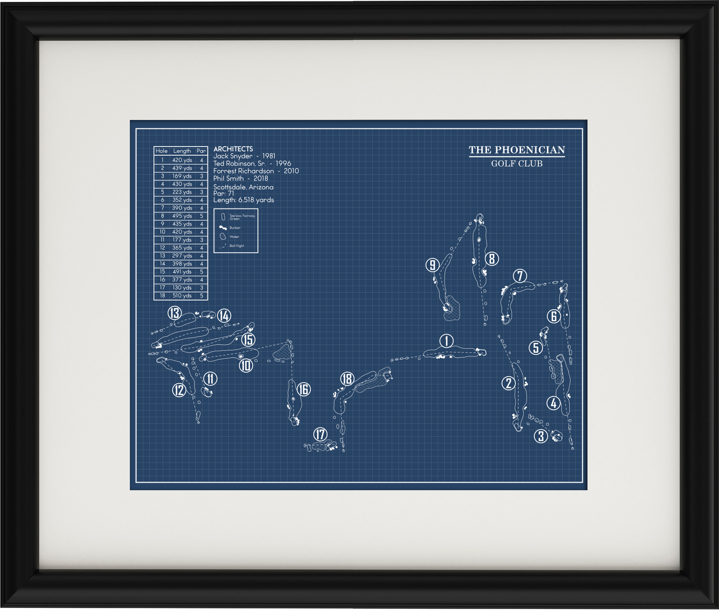 The Phoenician Golf Club Blueprint (Print)