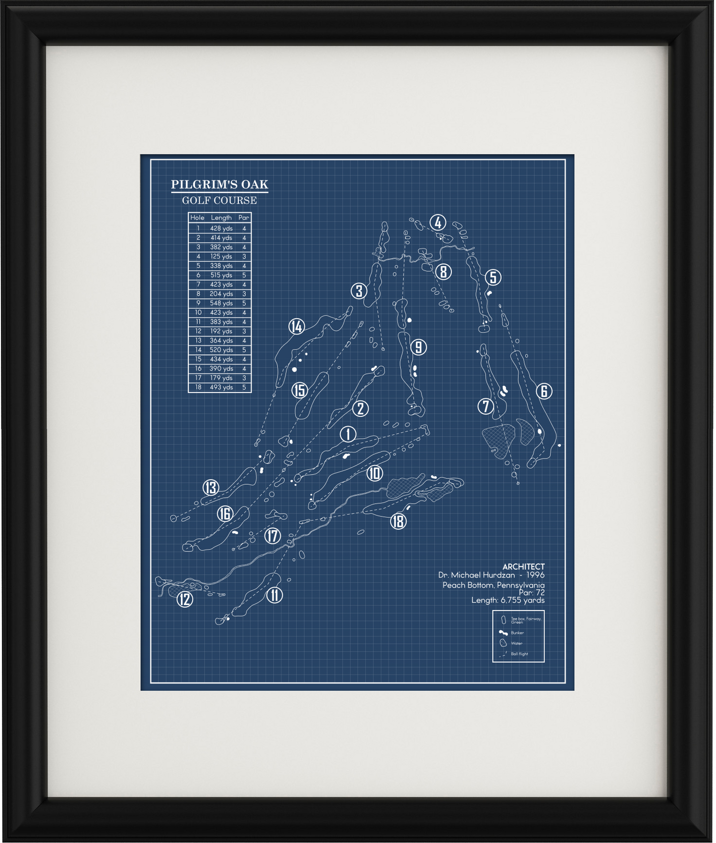 Pilgrim's Oak Golf Course Blueprint (Print)