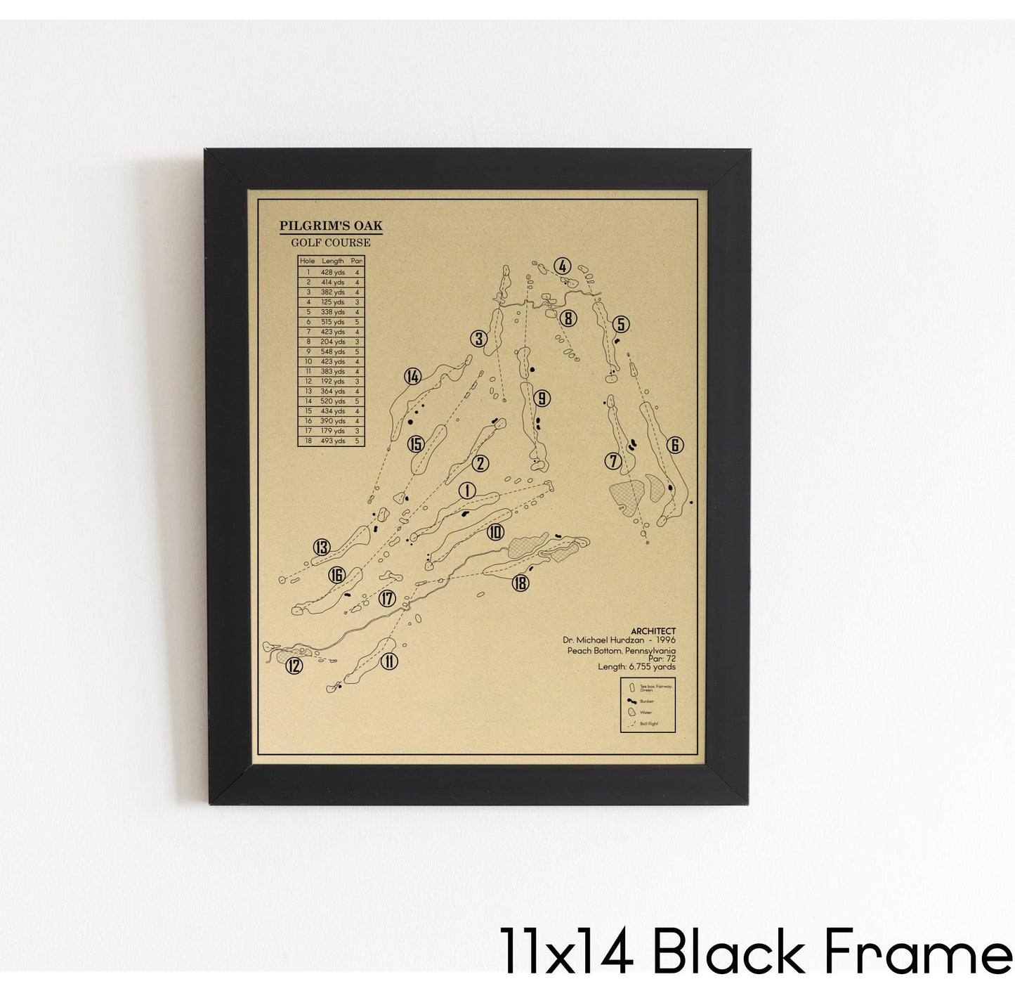 Pilgrim's Oak Golf Course Outline (Print)