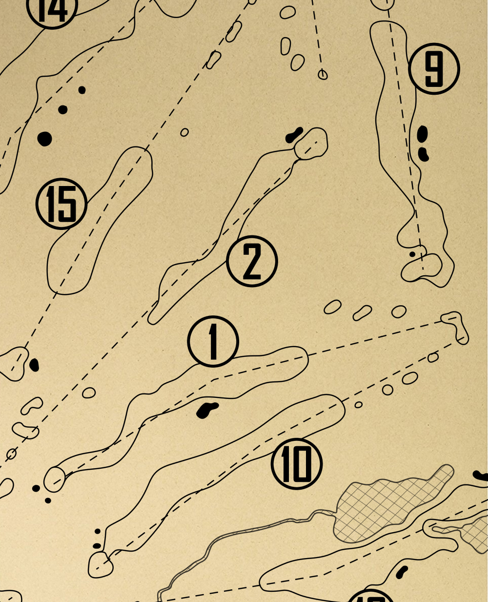 Pilgrim's Oak Golf Course Outline (Print)