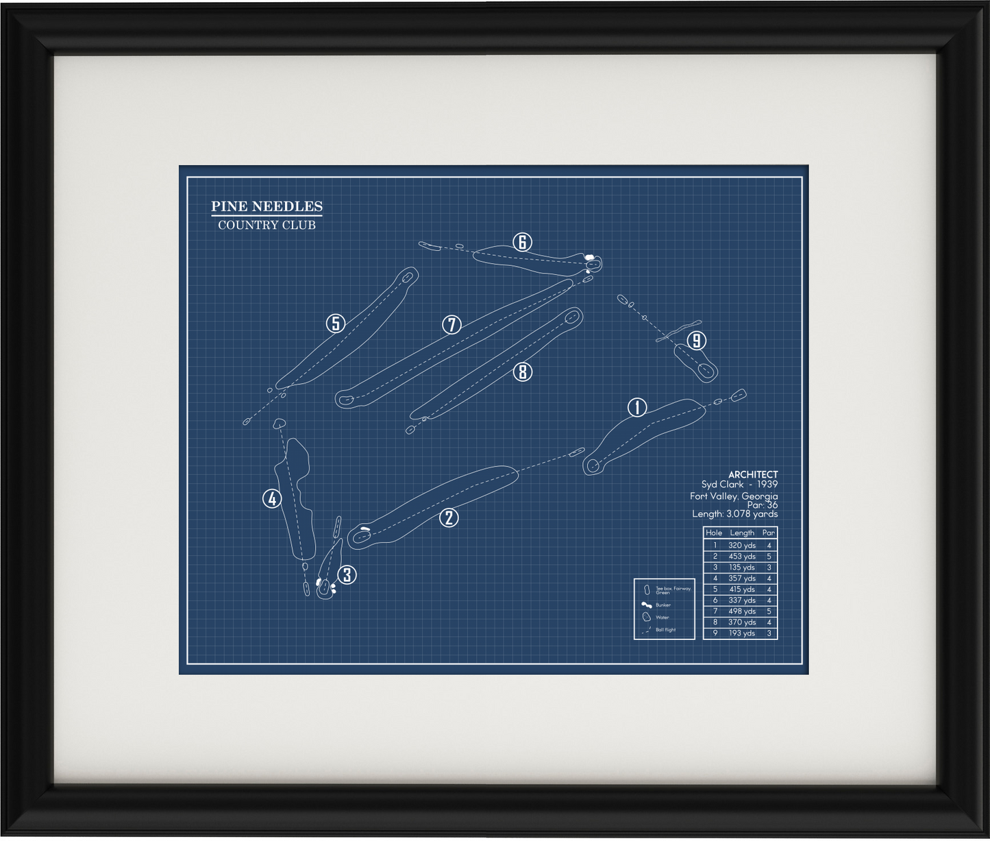 Pine Needles Country Club Blueprint (Print)