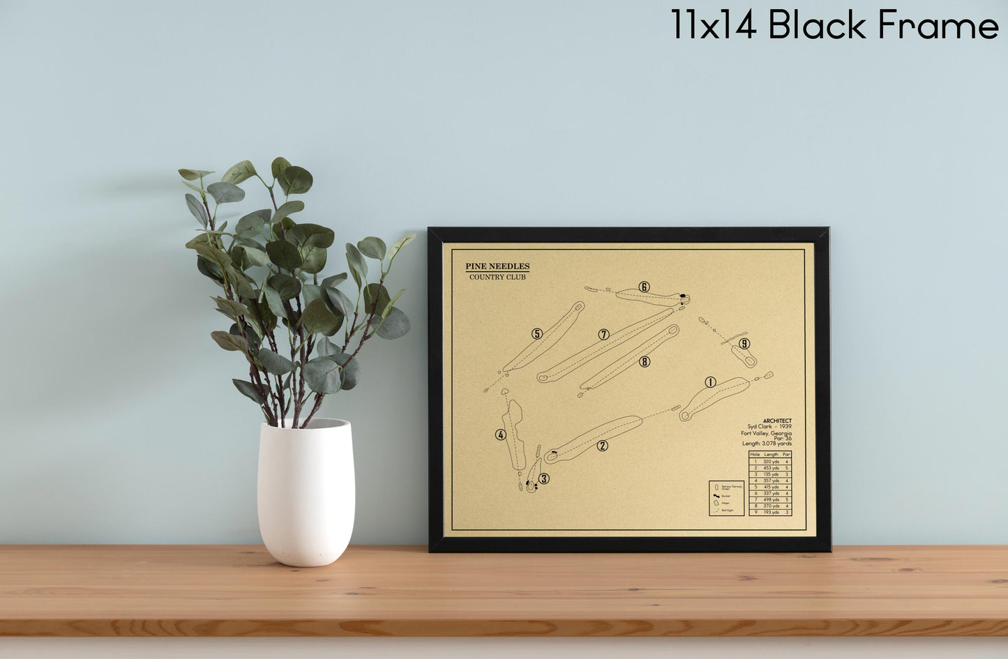 Pine Needles Country Club Outline (Print)