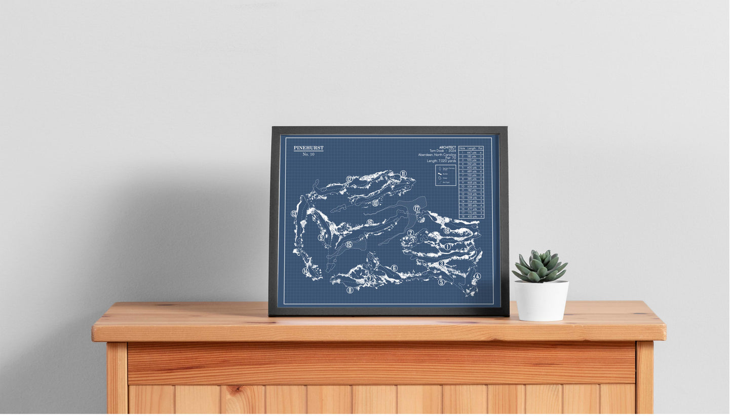 Pinehurst No. 10 Golf Course Blueprint (Print)