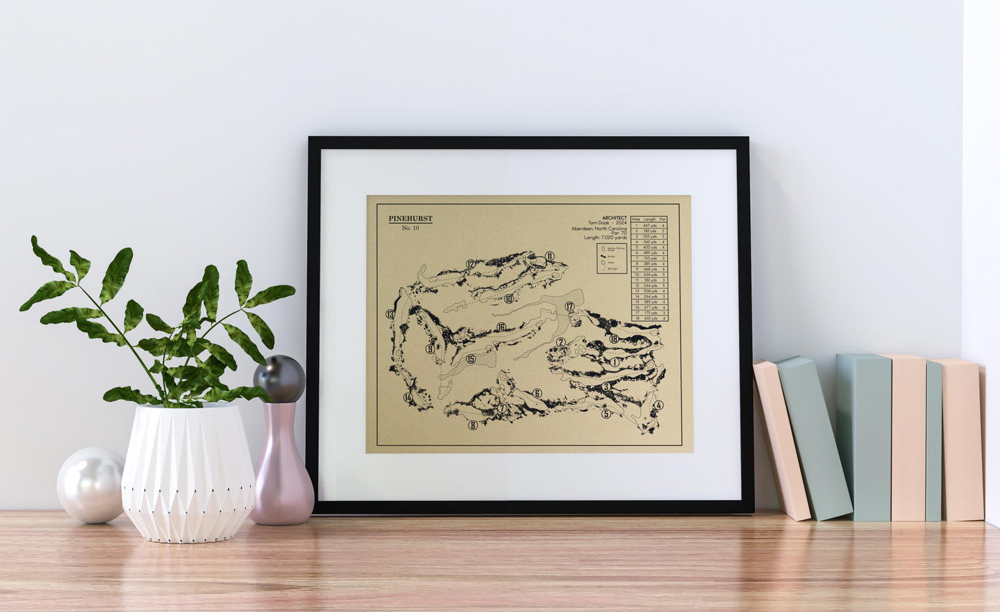 Pinehurst No. 10 Golf Course Outline (Print)