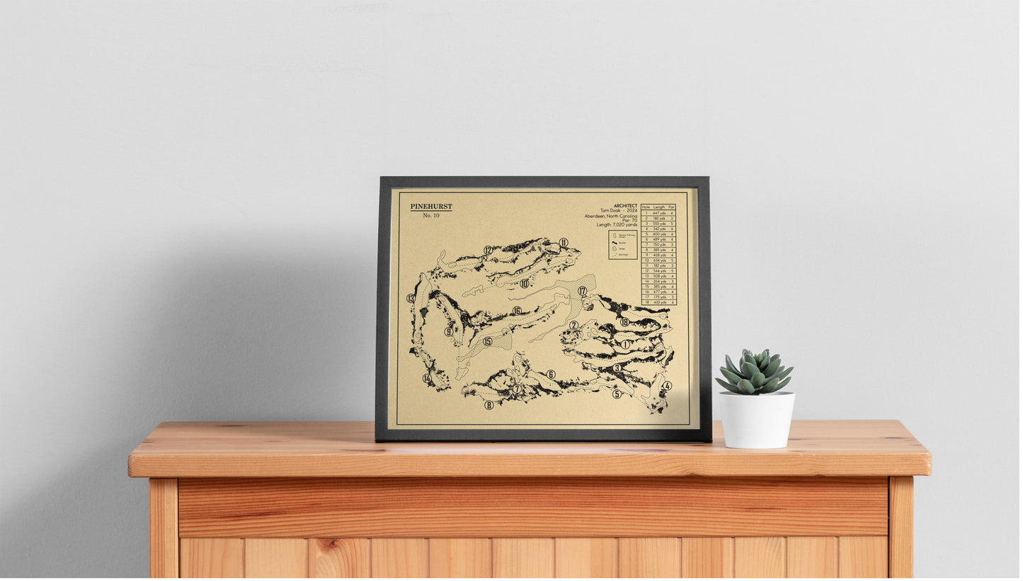 Pinehurst No. 10 Golf Course Outline (Print)