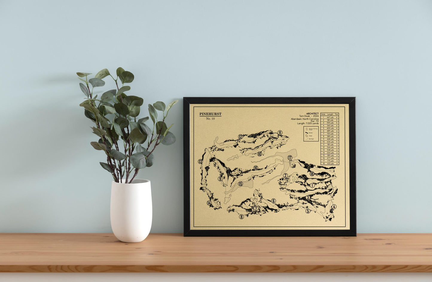 Pinehurst No. 10 Golf Course Outline (Print)