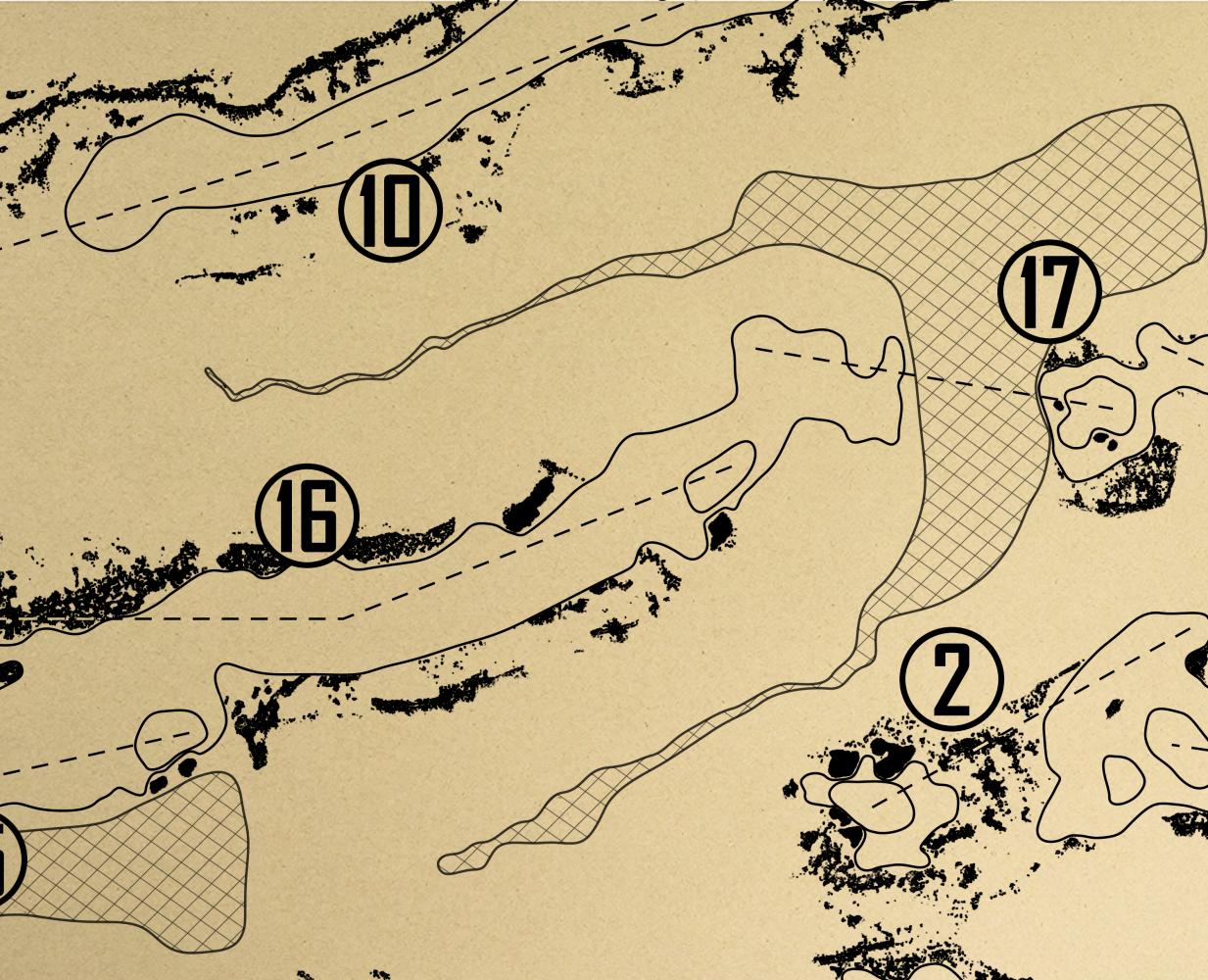 Pinehurst No. 10 Golf Course Outline (Print)