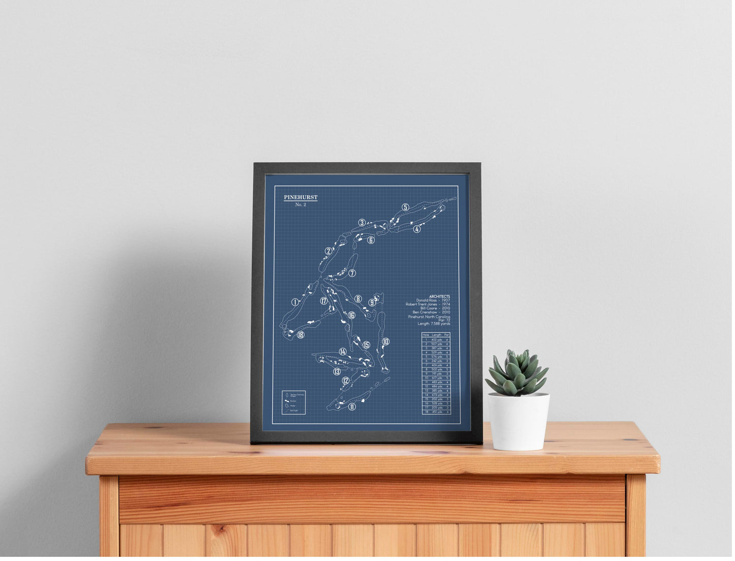 Pinehurst No. 2 Golf Course Blueprint (Print)