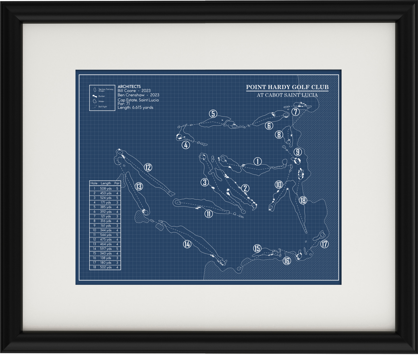 Point Hardy Golf Club at Cabot Saint Lucia Blueprint (Print)