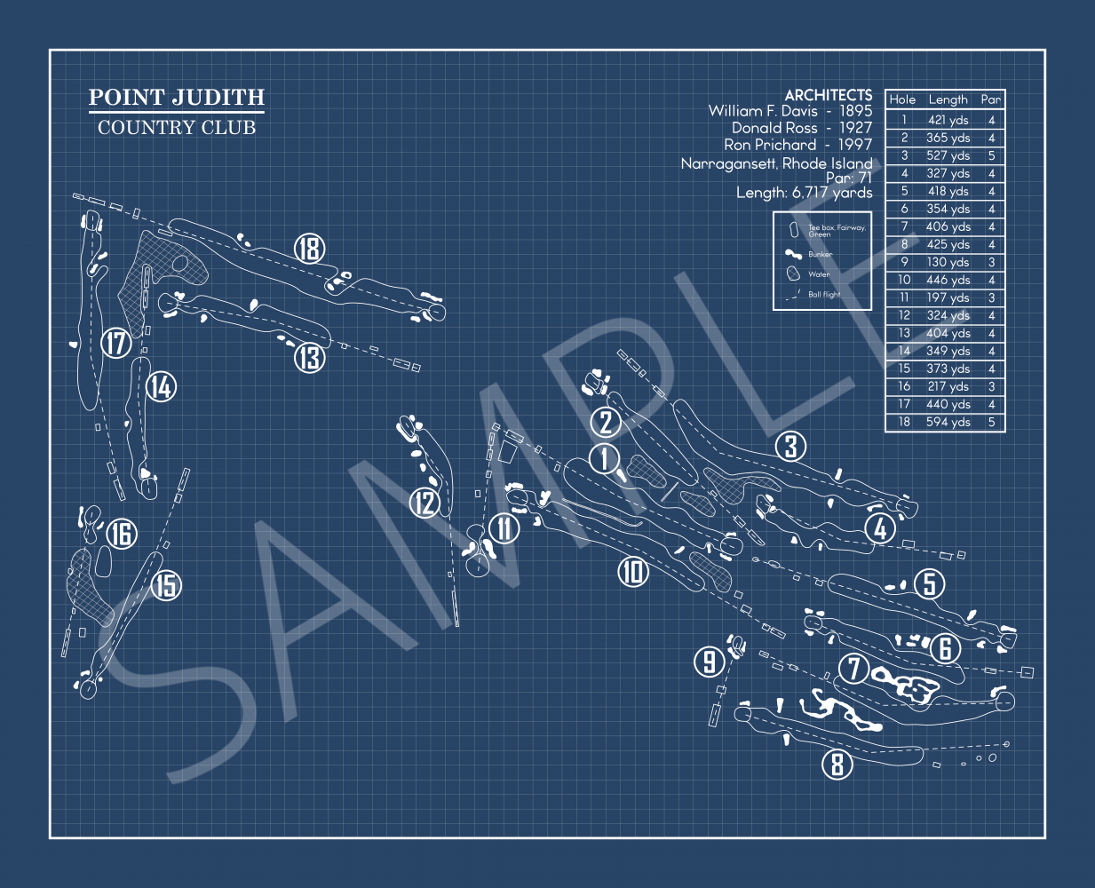 Point Judith Country Club Blueprint (Print)